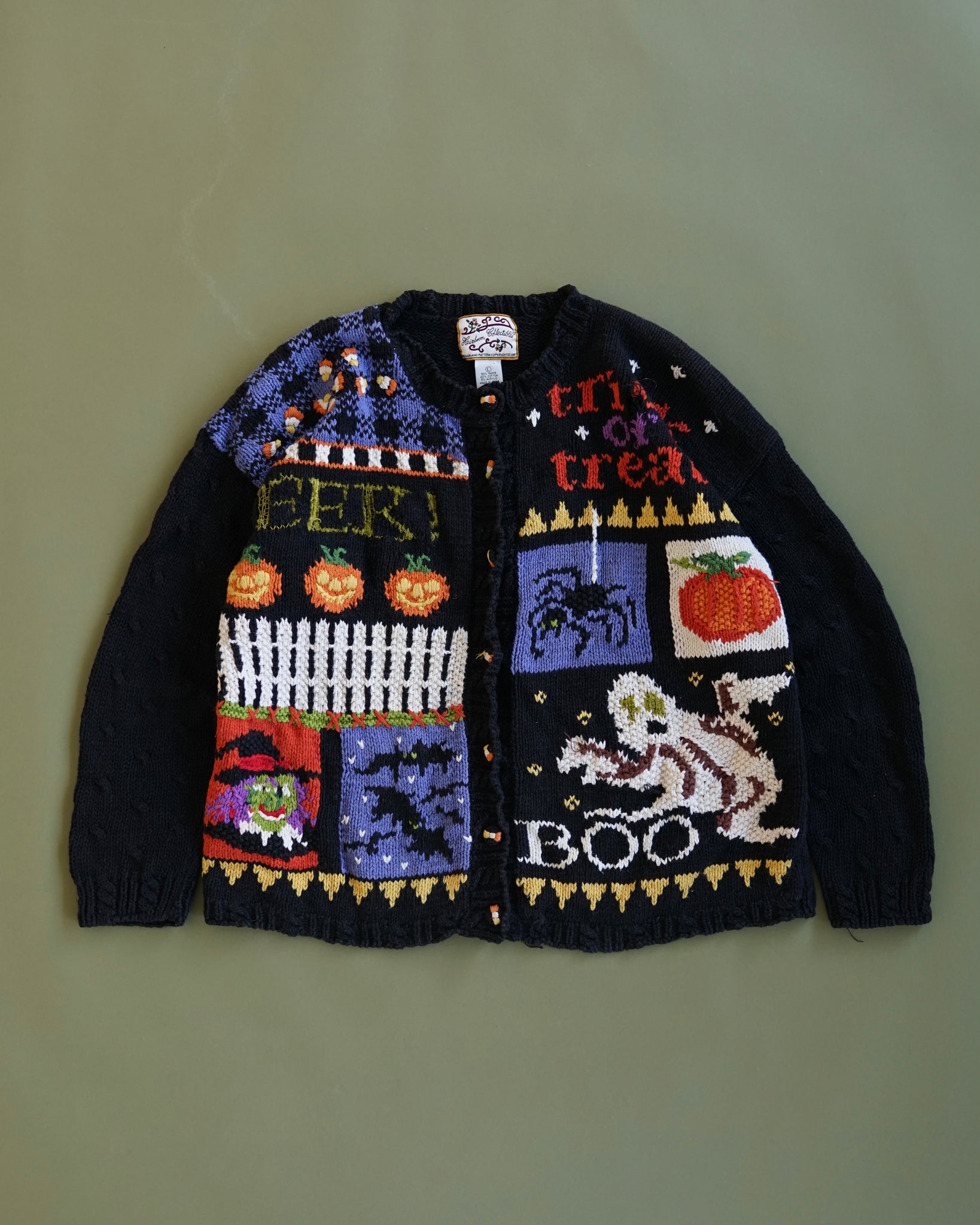 halloween knit cardigan