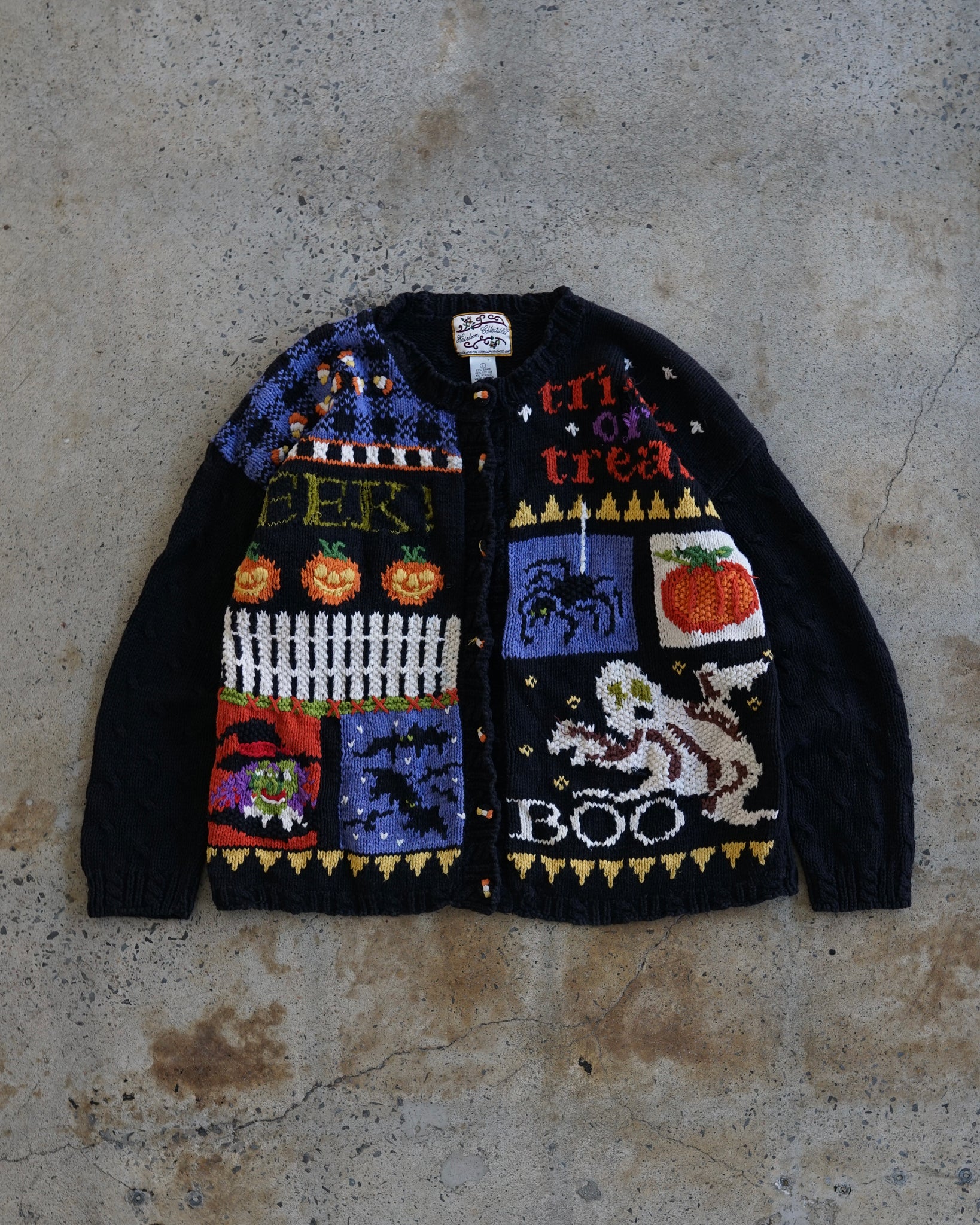 halloween knit cardigan