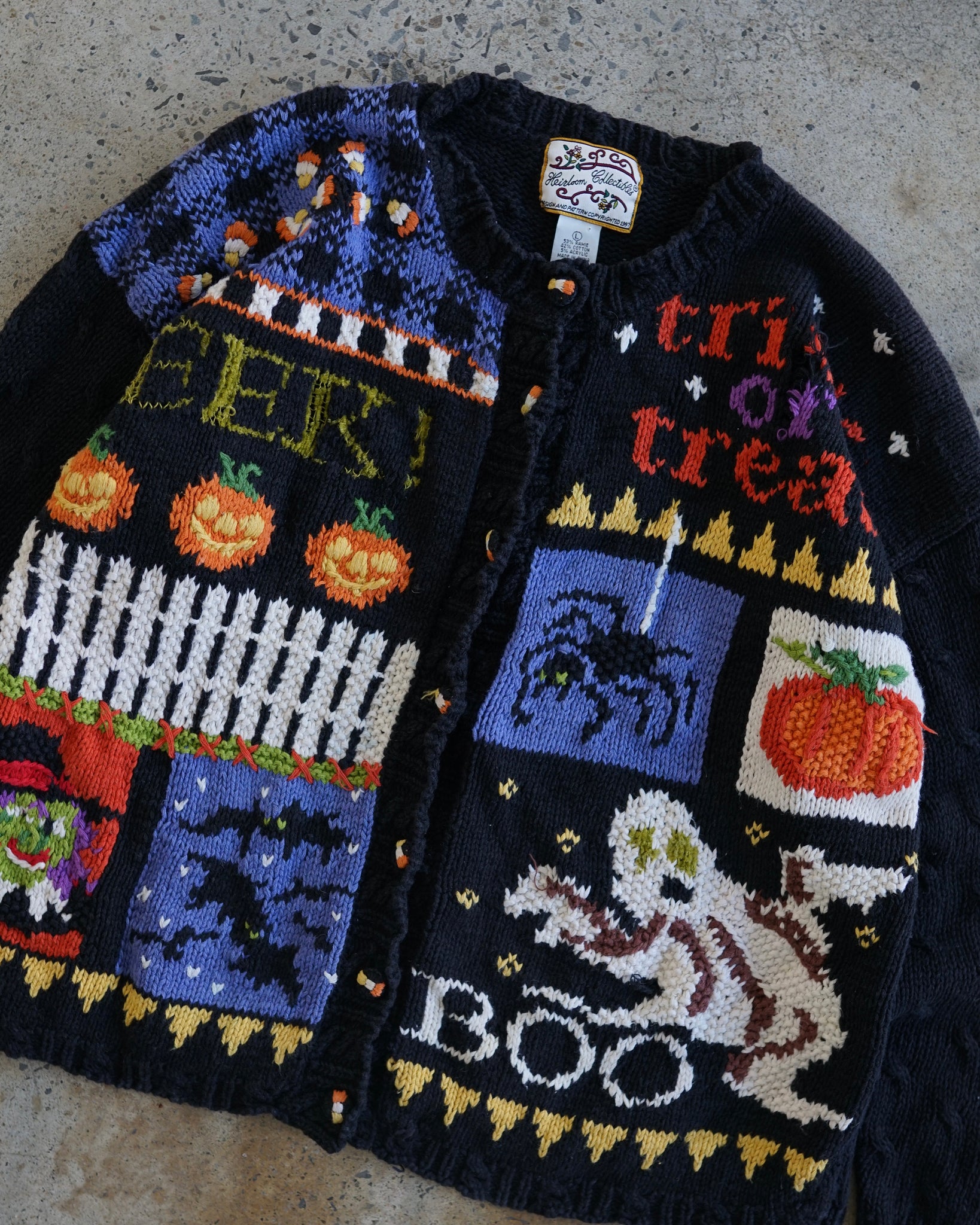 halloween knit cardigan