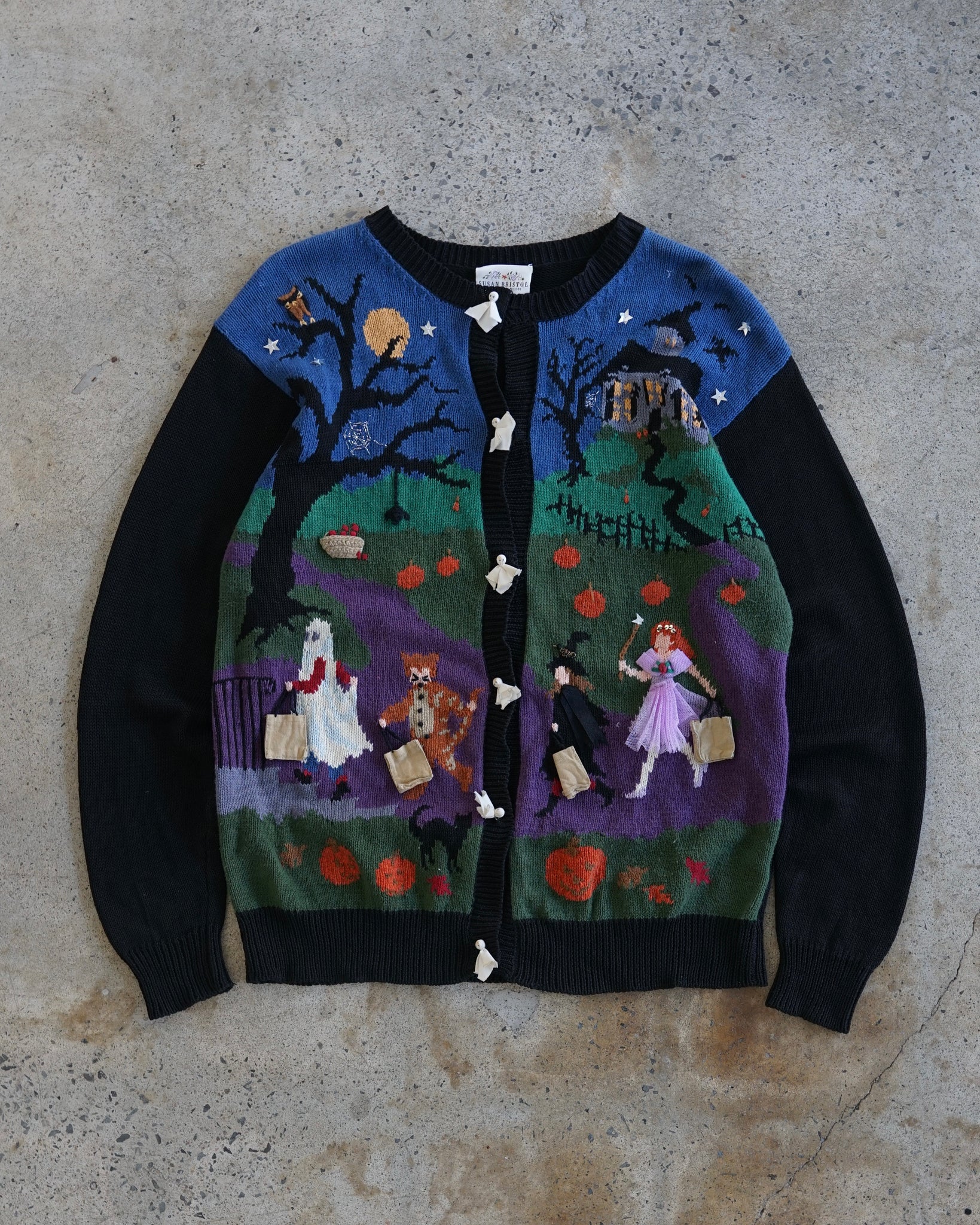 halloween knit cardigan