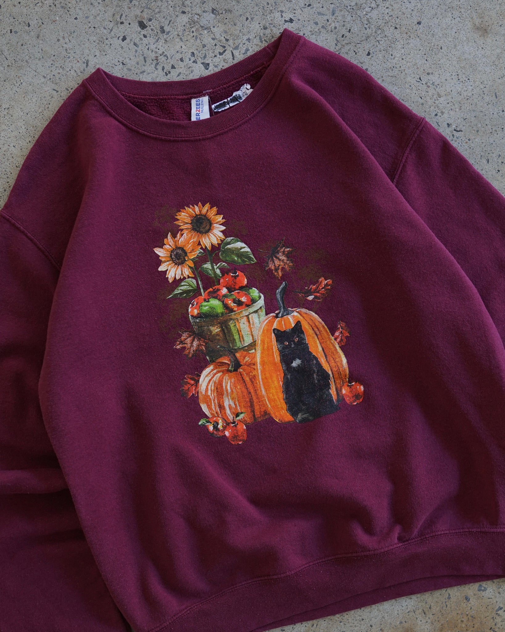 cute cat fall crewneck