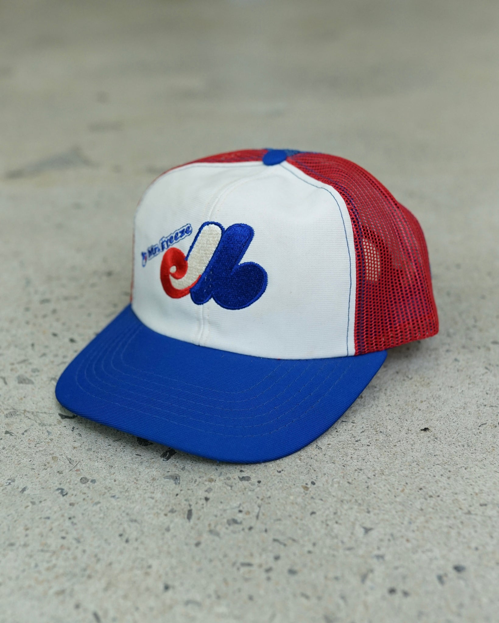montreal expos mr. freeze trucker hat