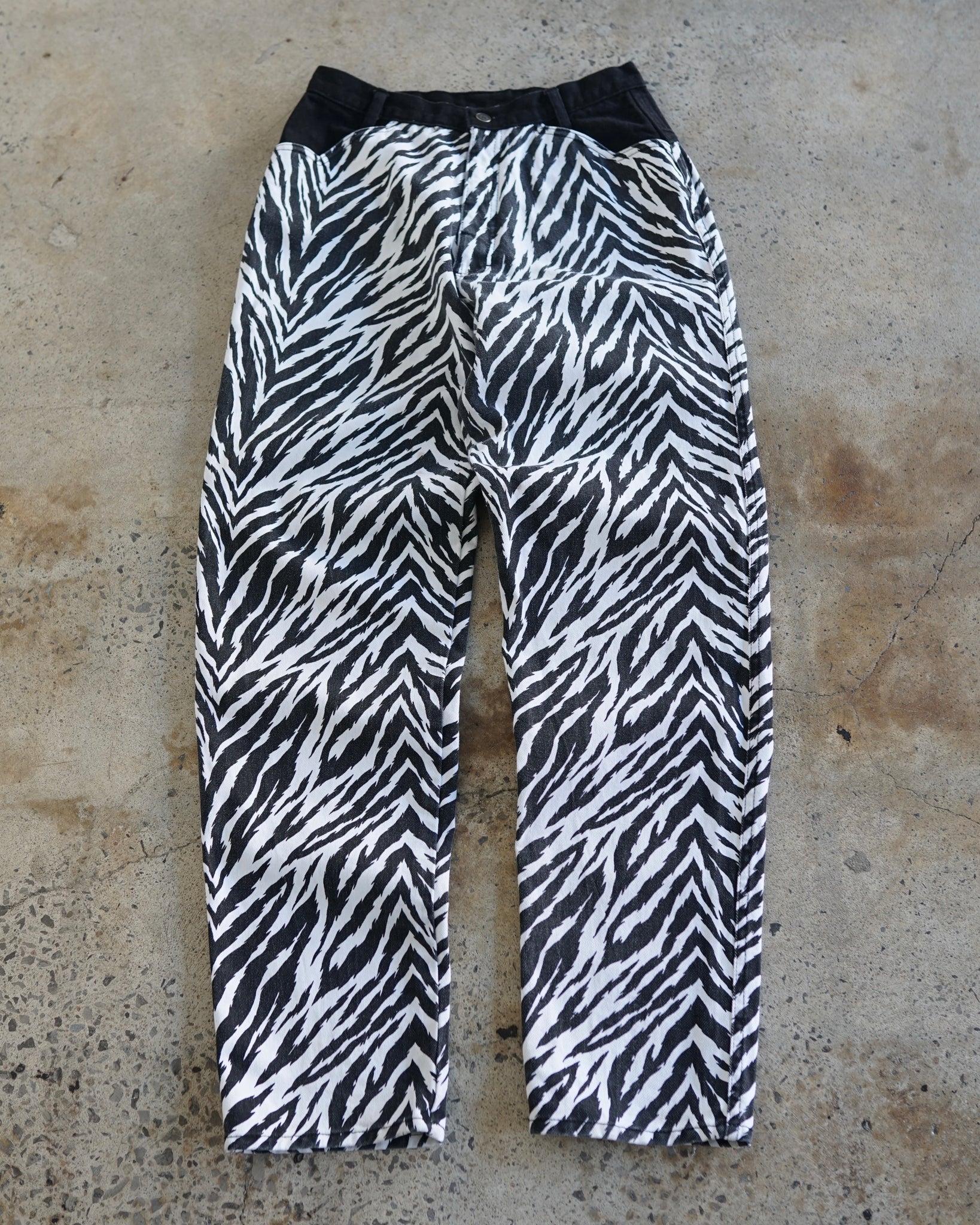 thoroughbred zebra pattern jeans