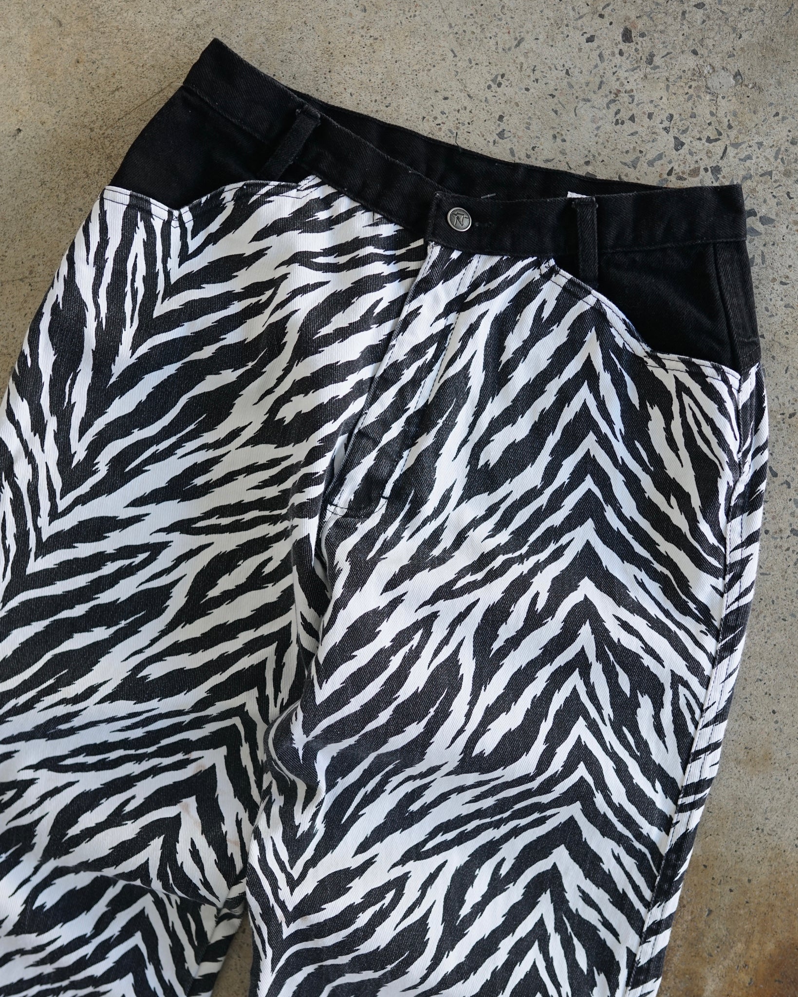 thoroughbred zebra pattern jeans