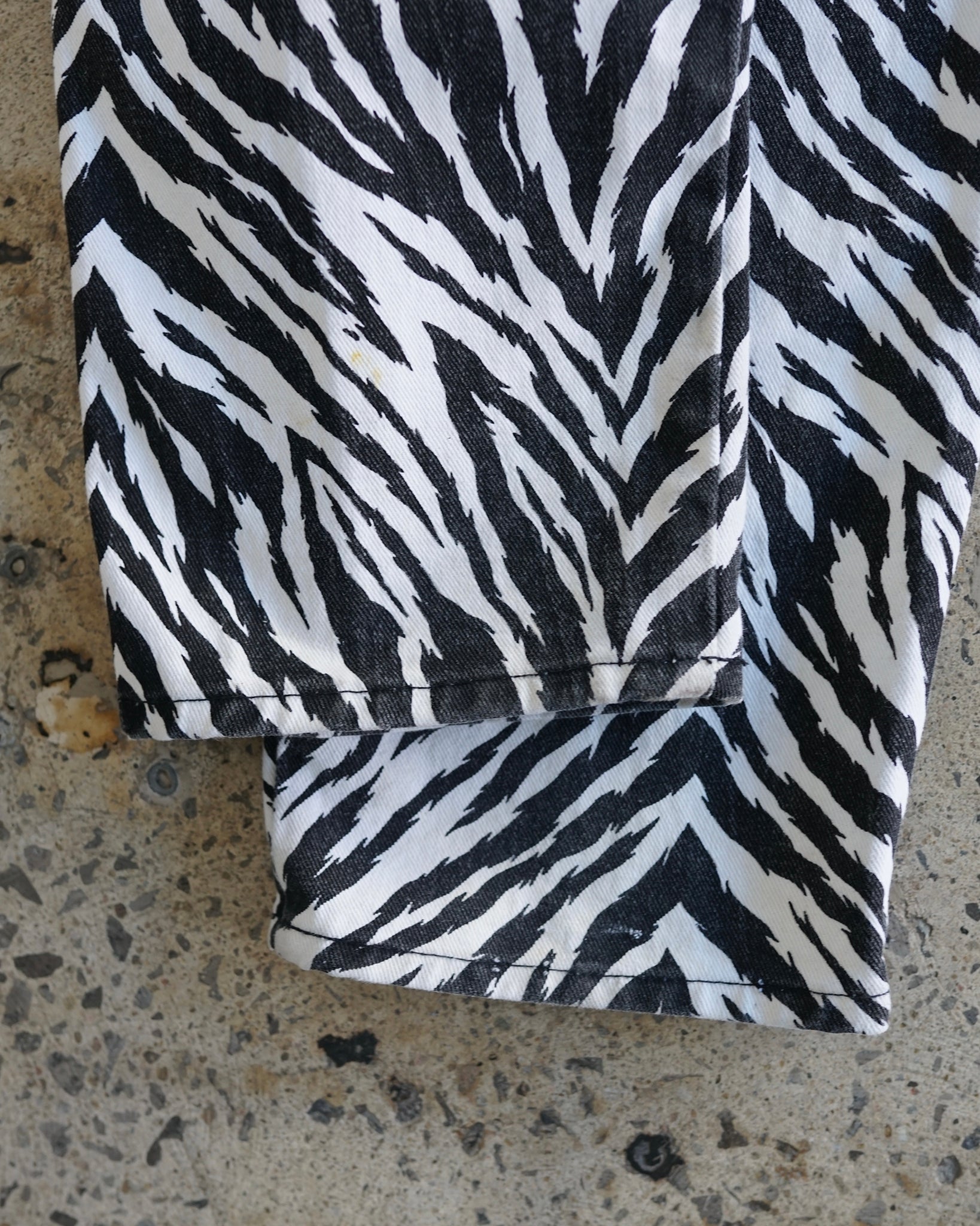 thoroughbred zebra pattern jeans