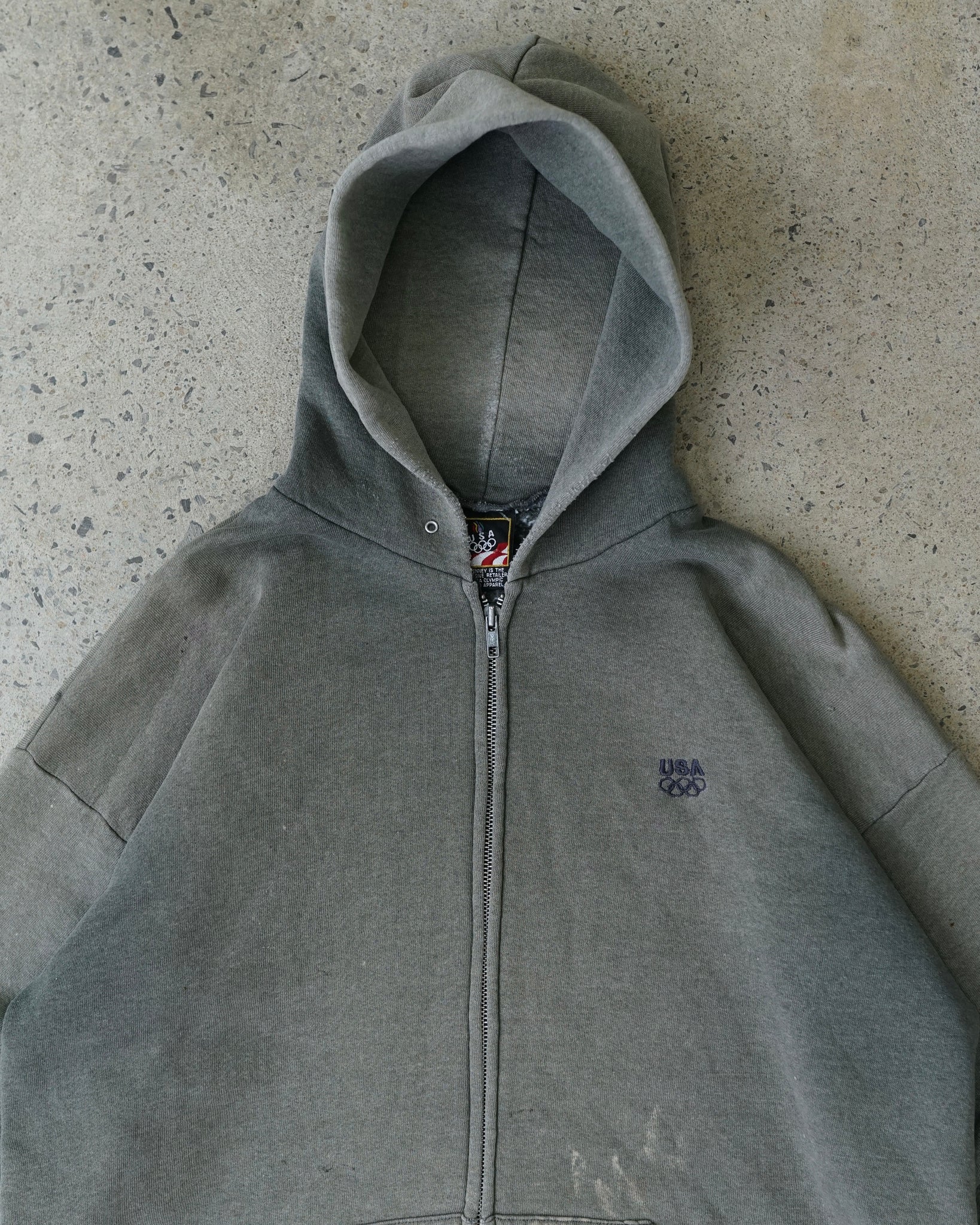 usa olympics trashed zip-up hoodie