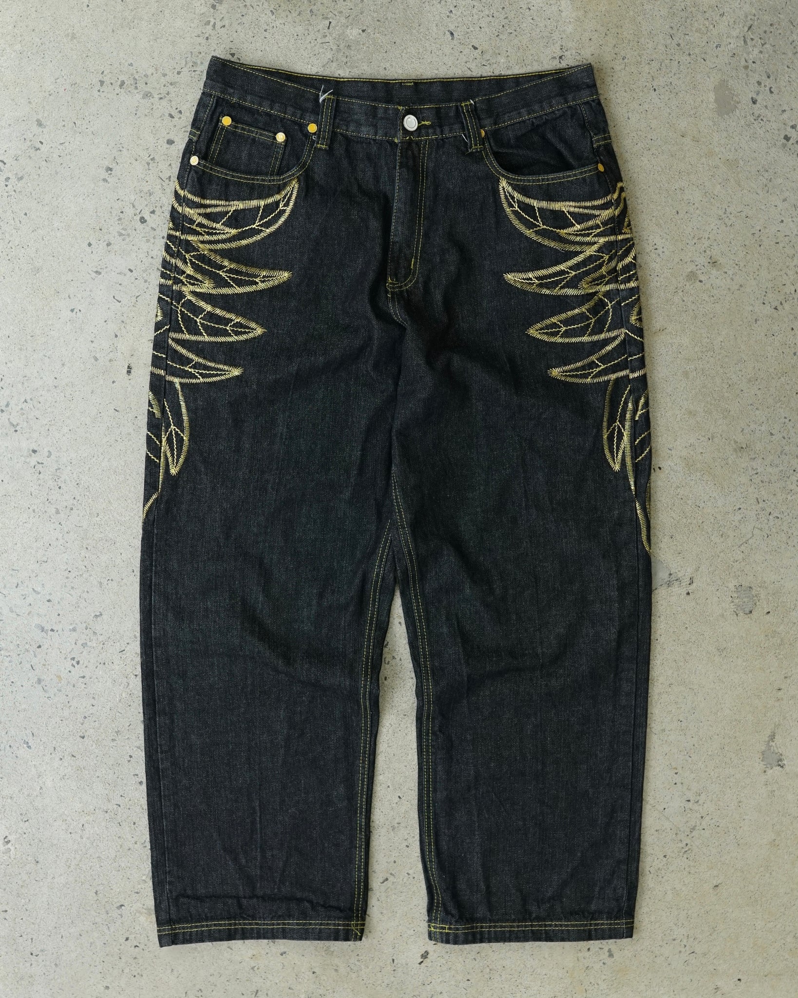 coogi embroidered wings baggy y2k jeans