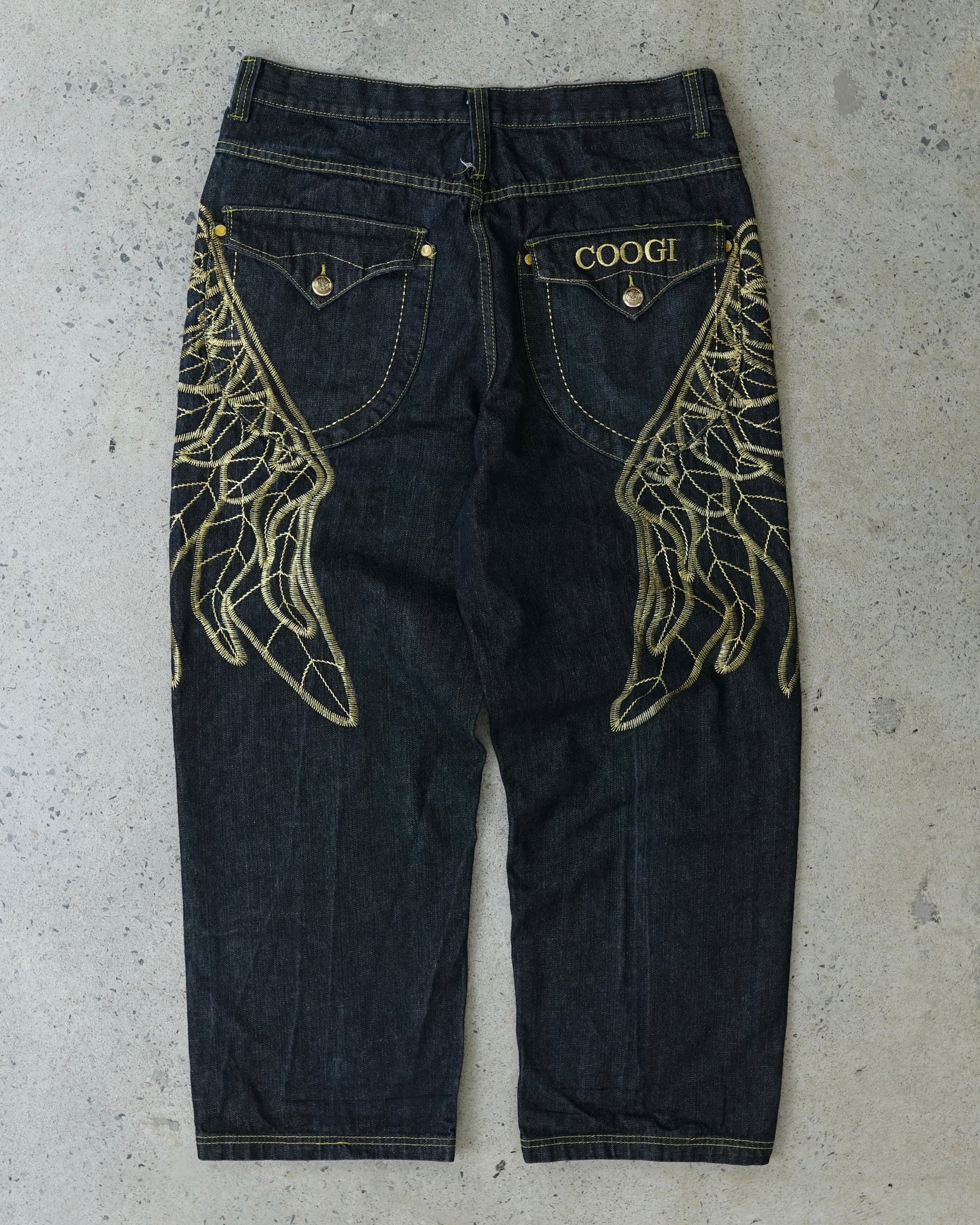 coogi embroidered wings baggy y2k jeans