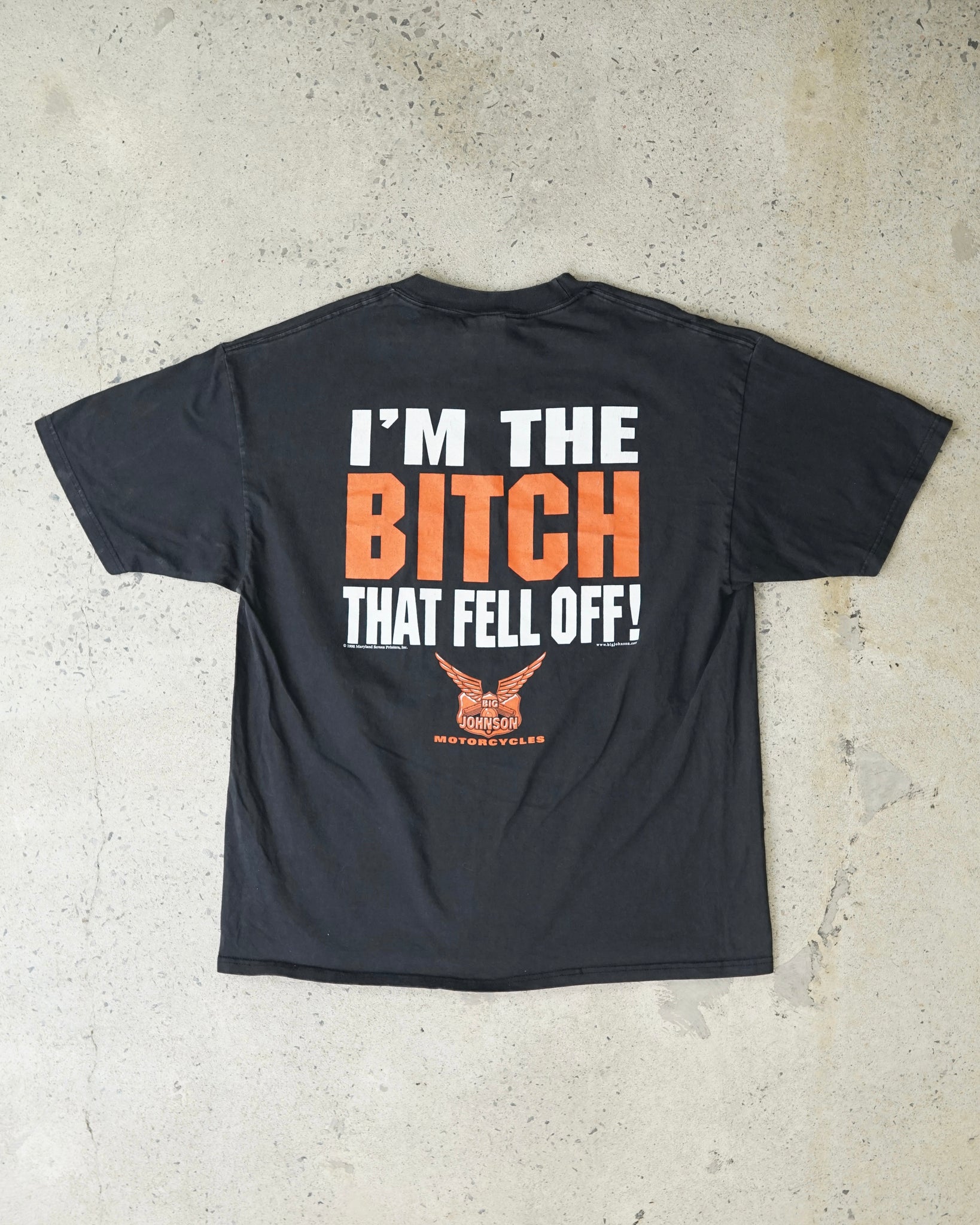 big johnson "i'm the bitch that fell off" t-shirt