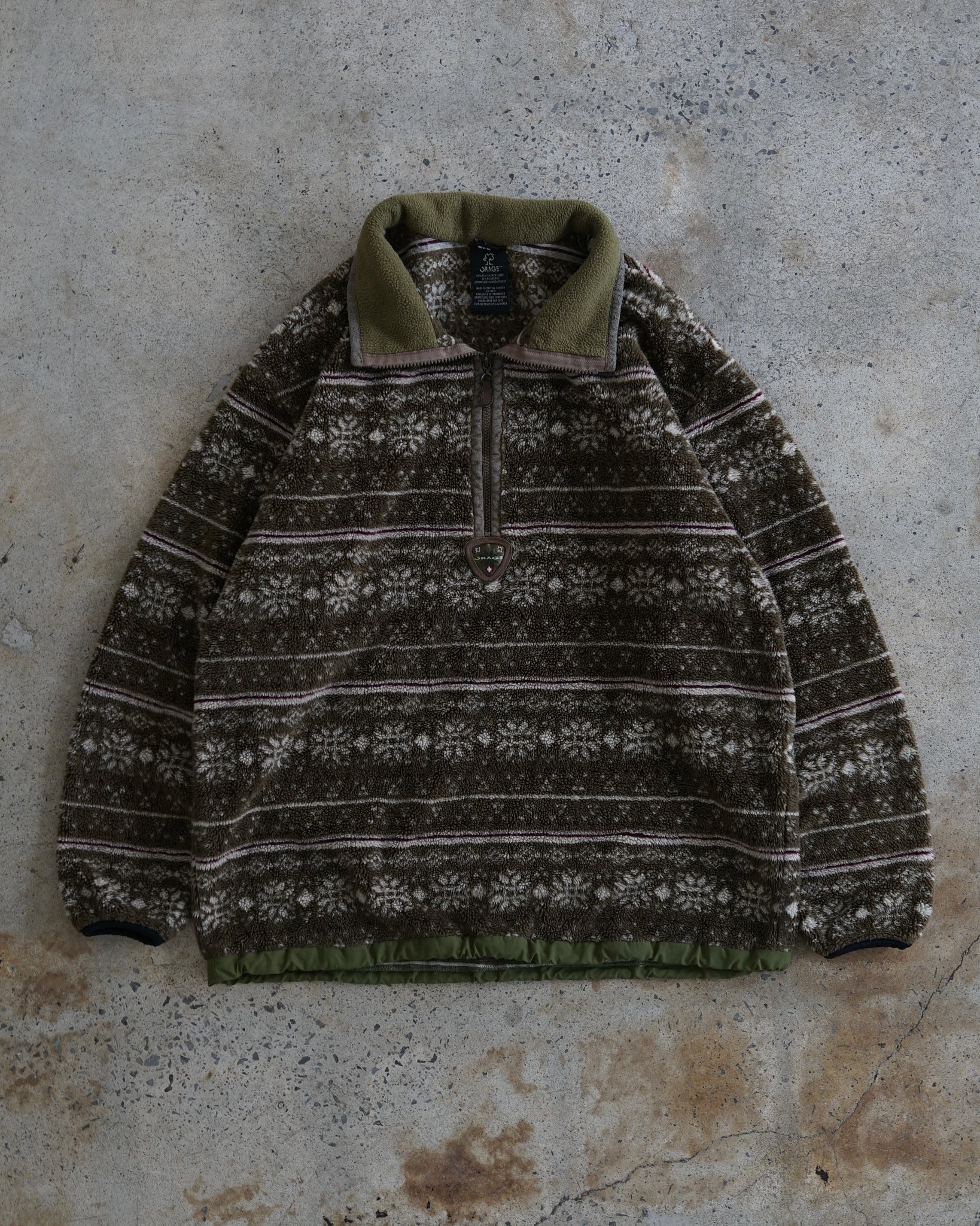 orage half zip pattern fleece