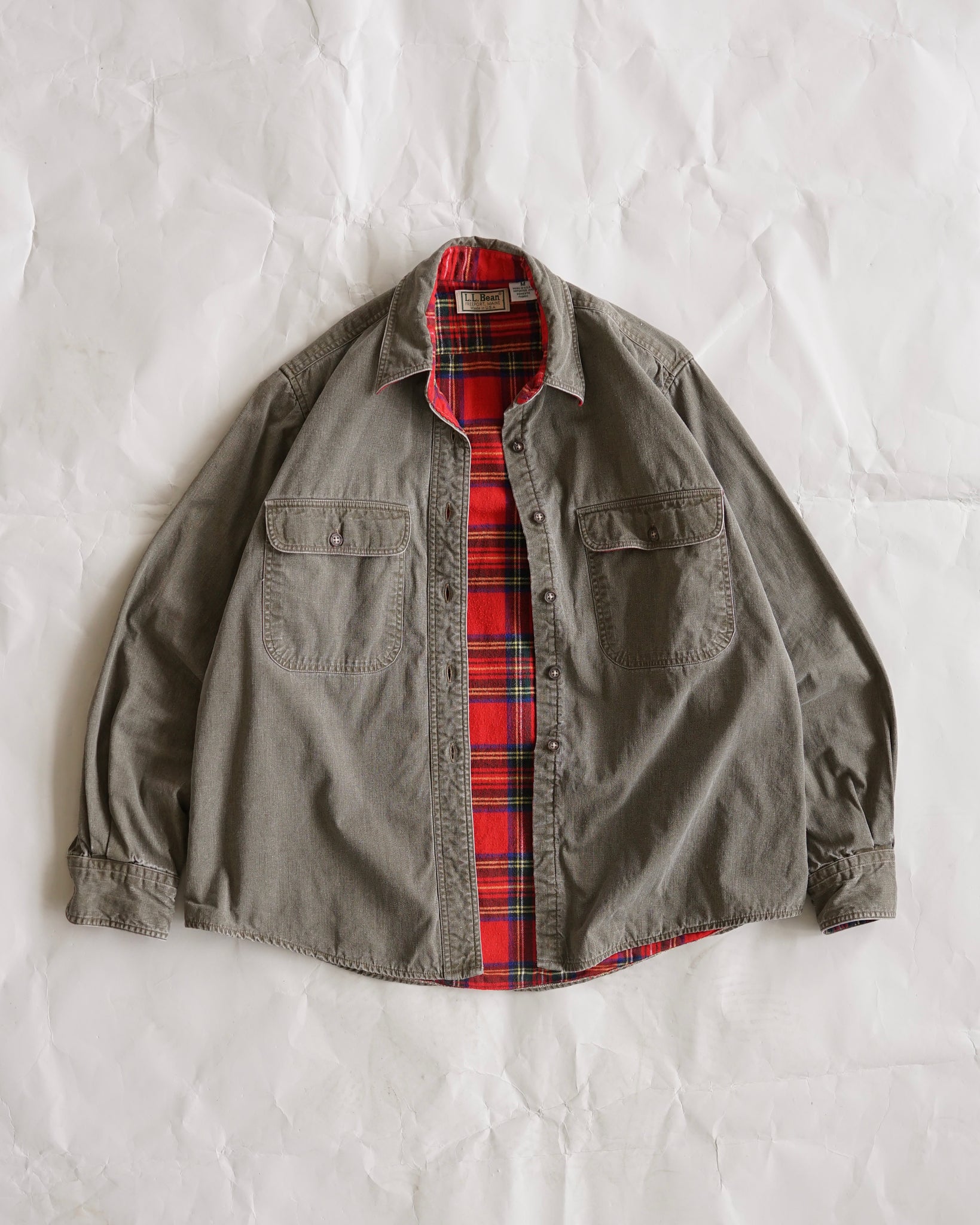 l.l. bean lined button-up shirt