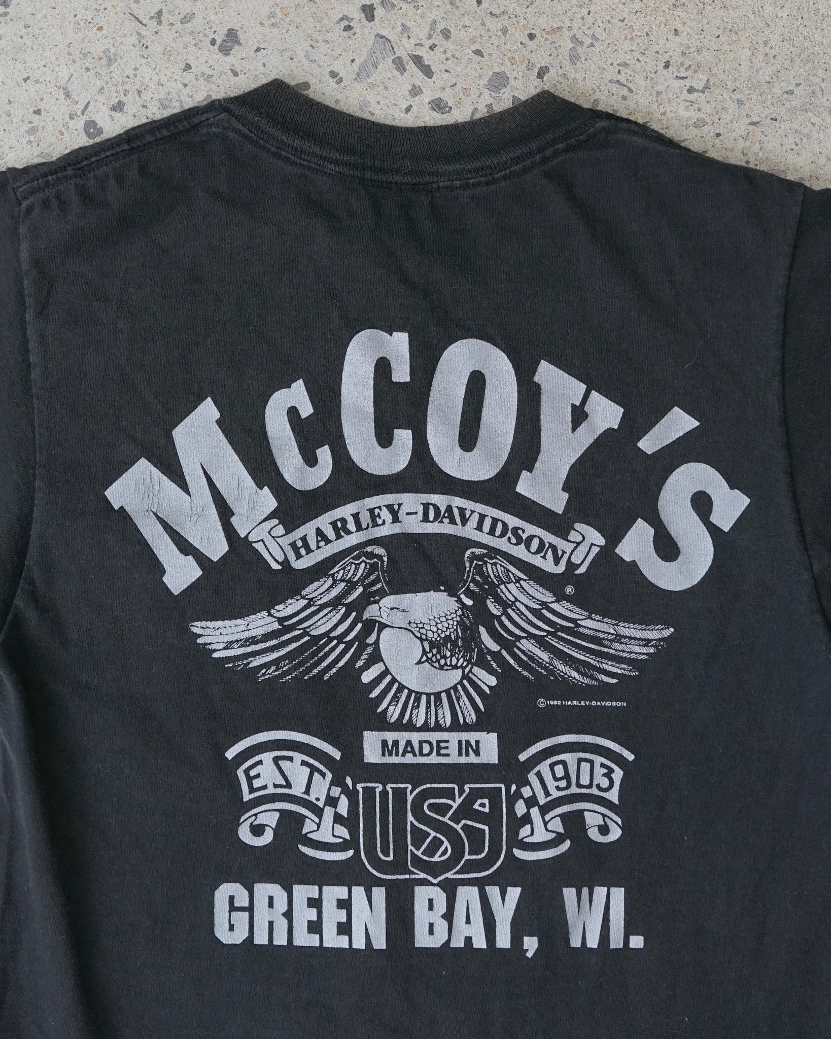 harley davidson green bay wisconsin 1982 t-shirt