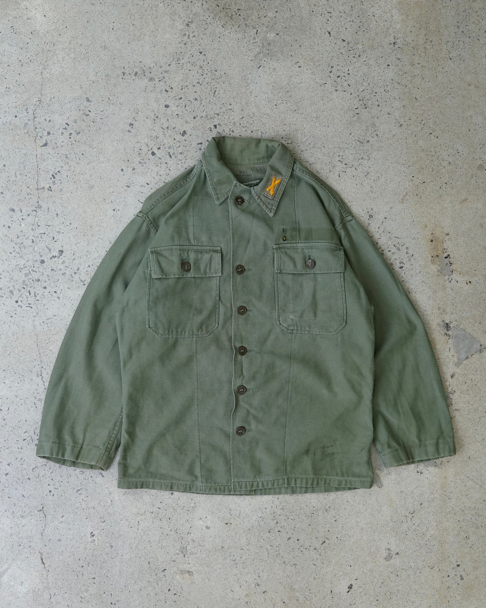 military button-up shirt