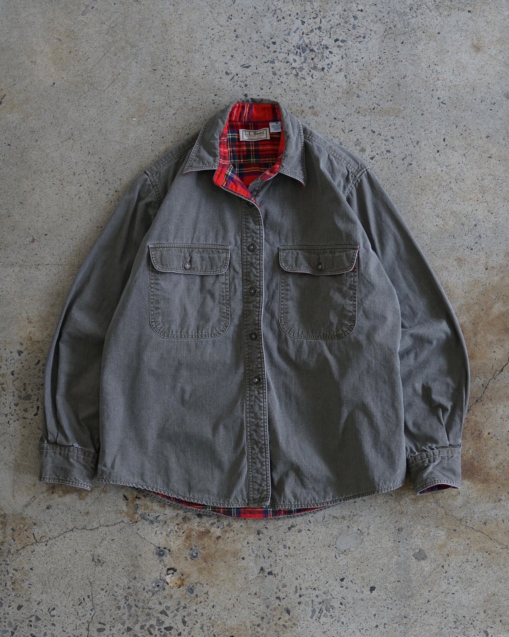 l.l. bean lined button-up shirt