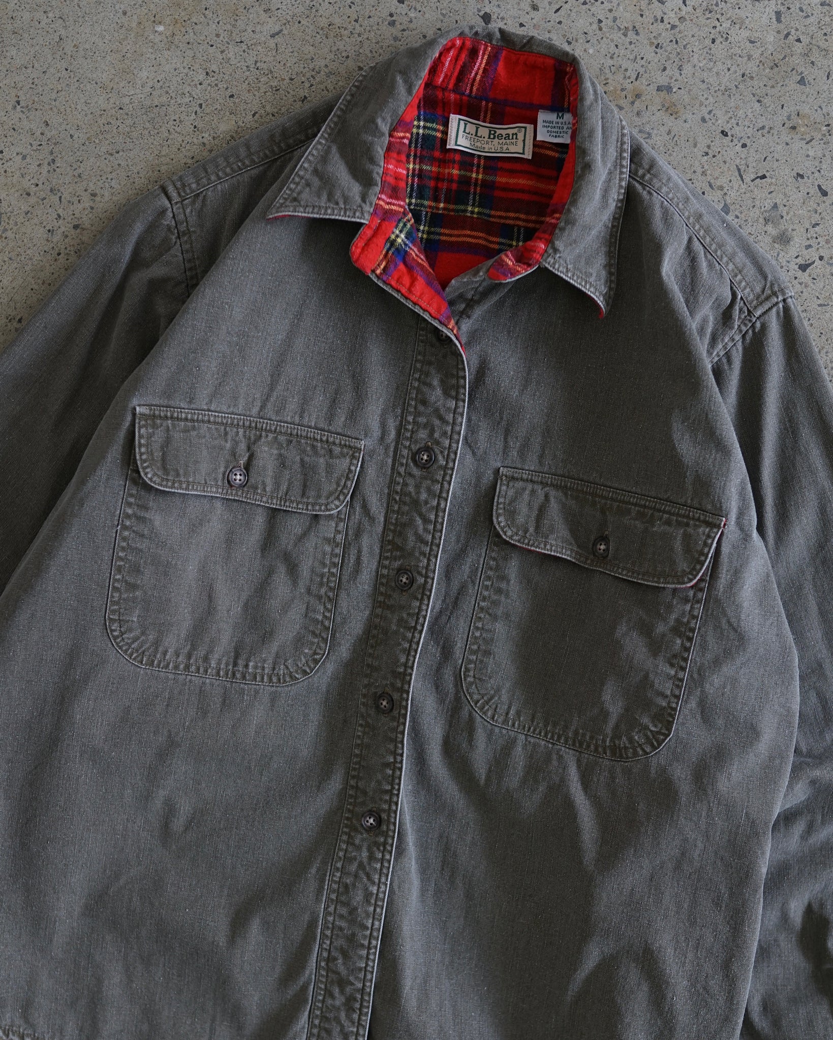 l.l. bean lined button-up shirt