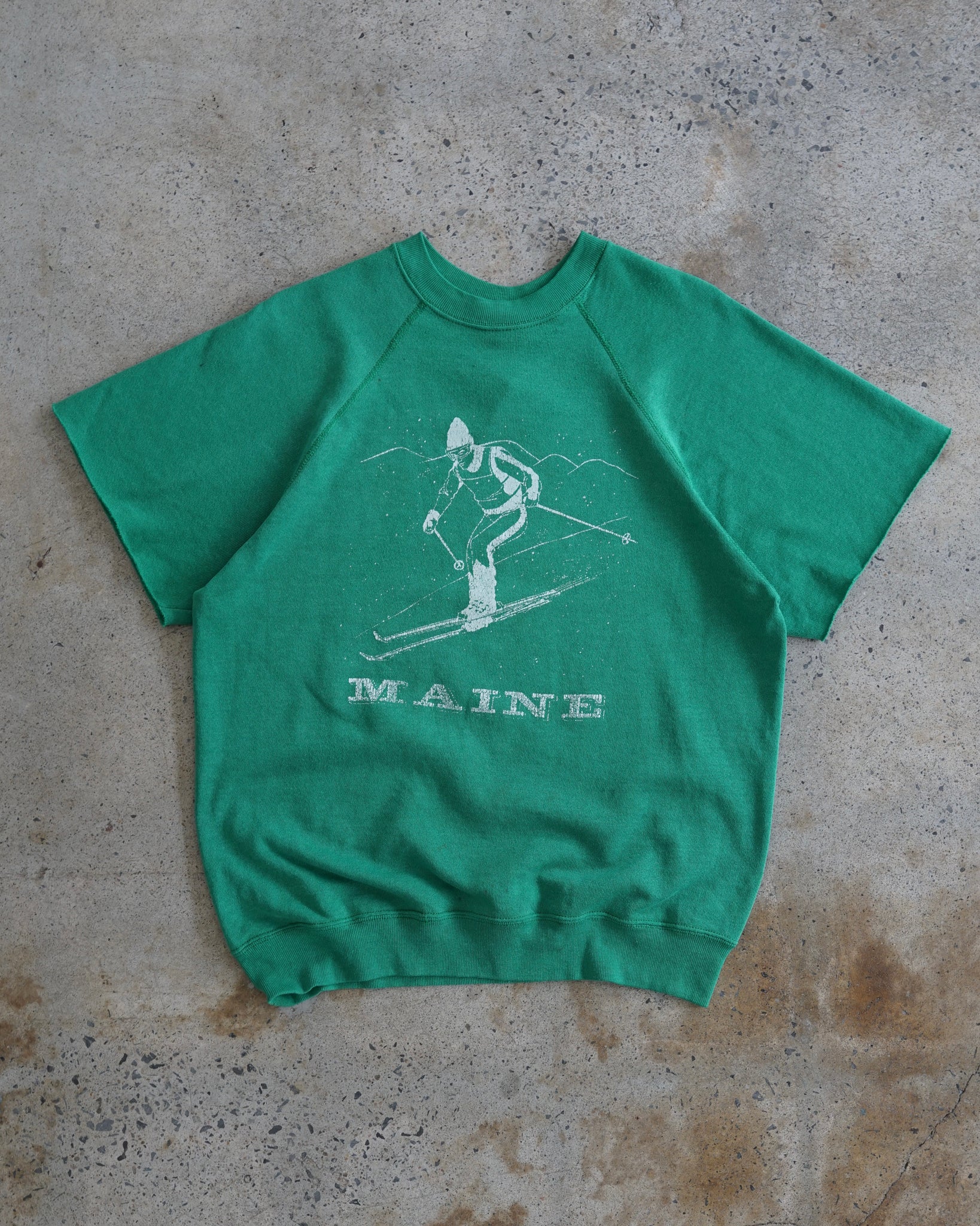 maine ski cut-off sleeves crewneck