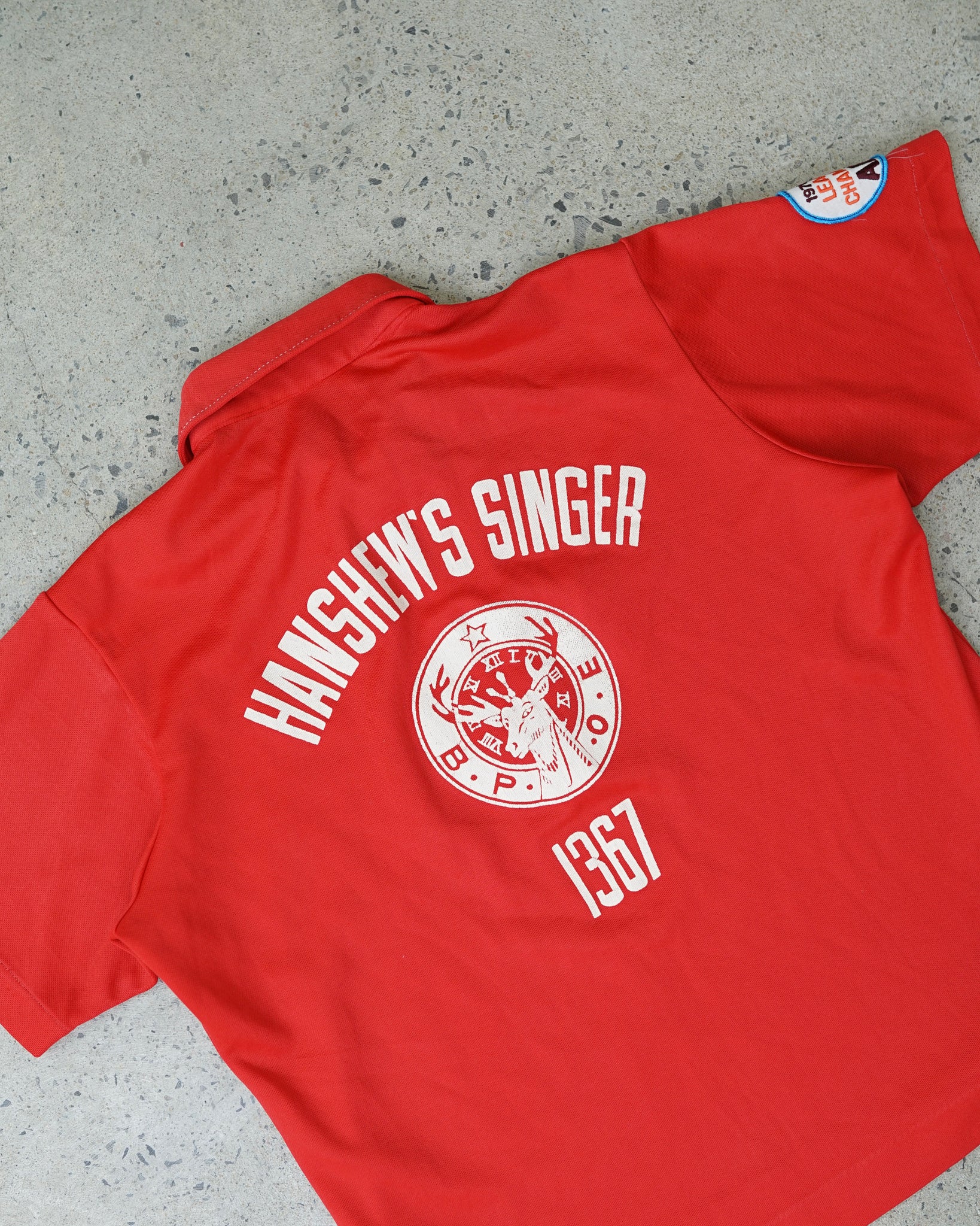 hanshew's singer 1/4 zip t-shirt - cropped large