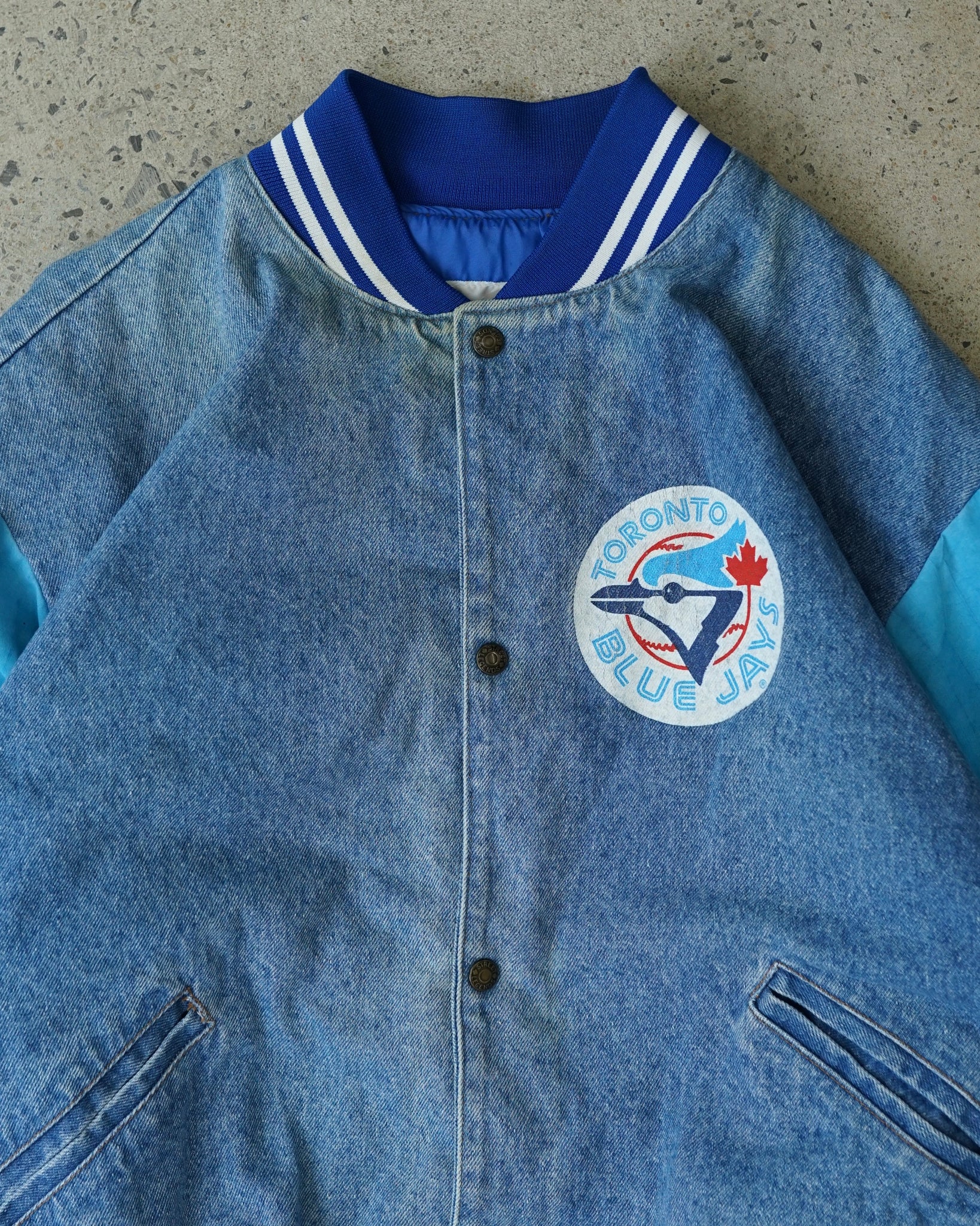 toronto blue jays denim jacket