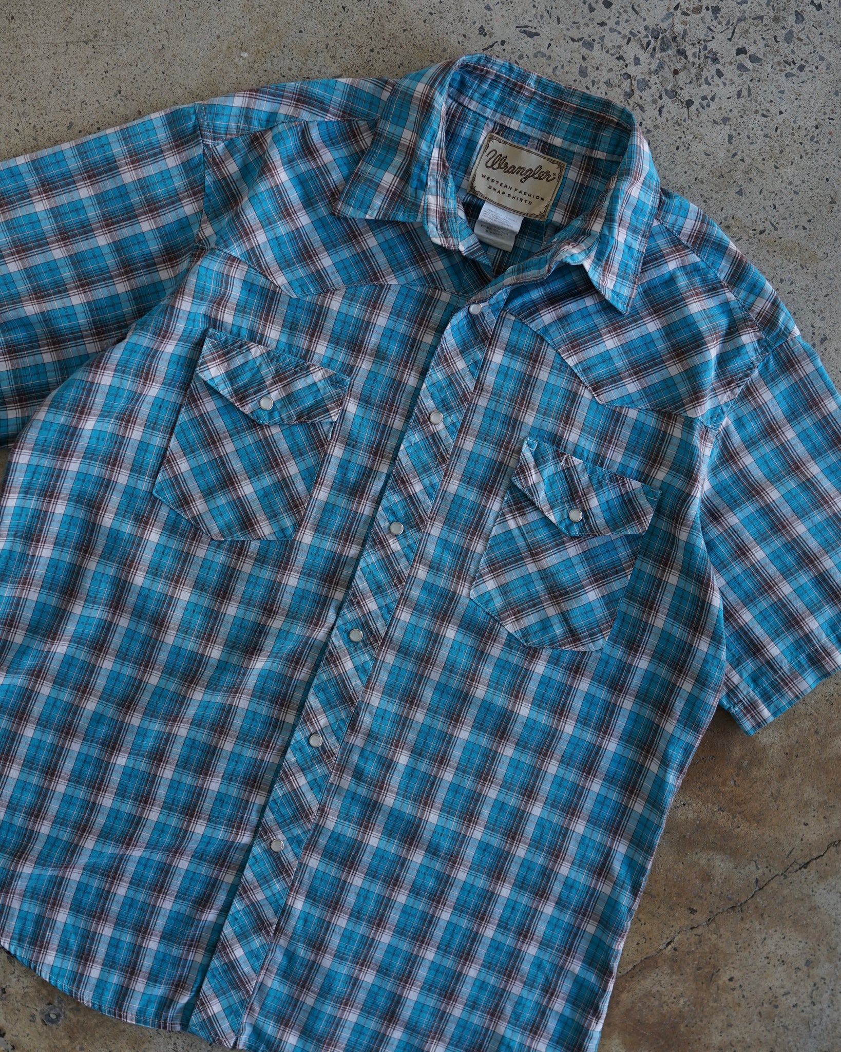 wrangler pearl button-up shirt