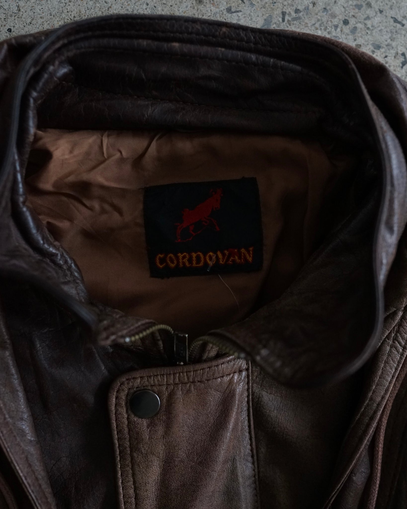 cordovan leather jacket