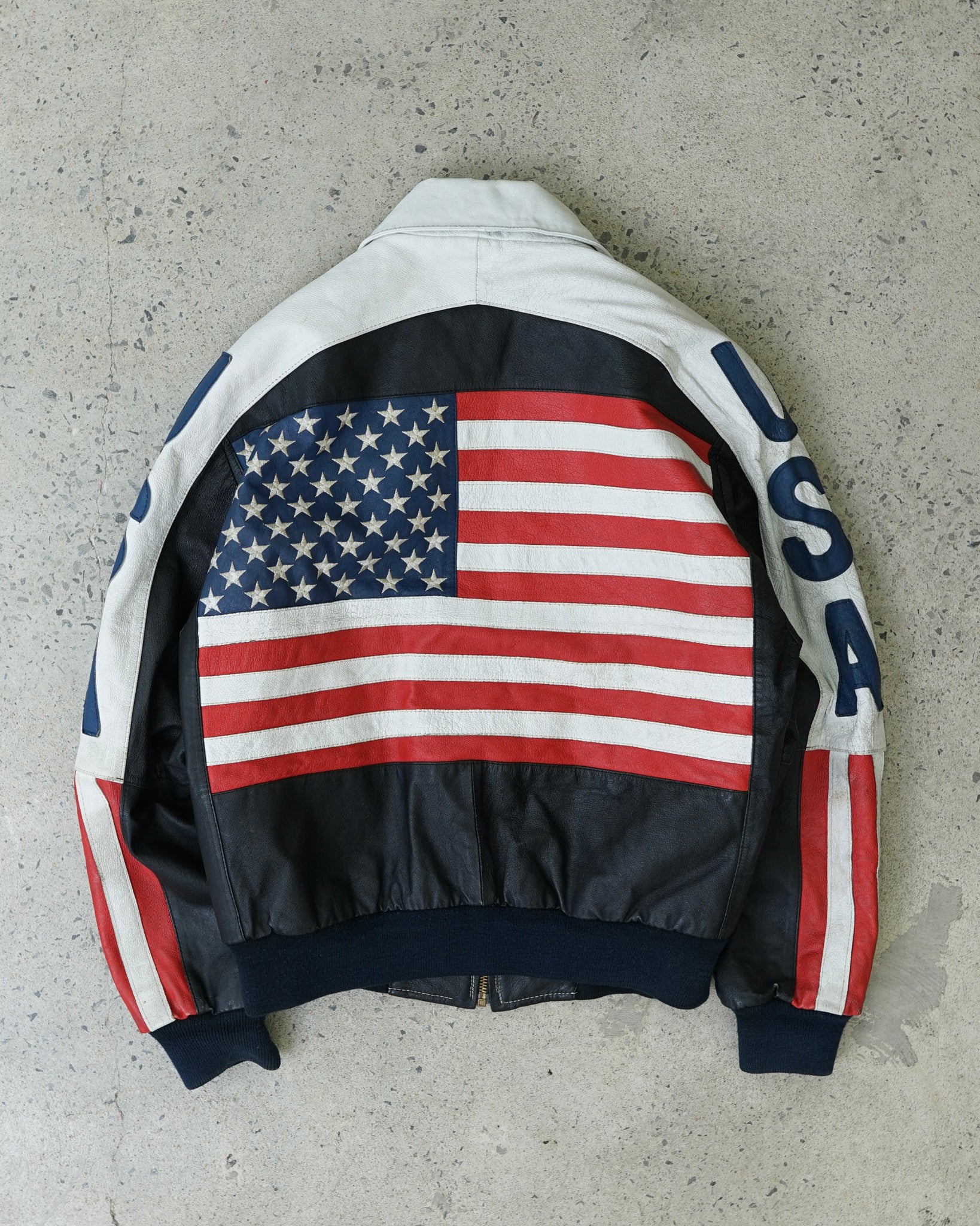 usa leather jacket - medium