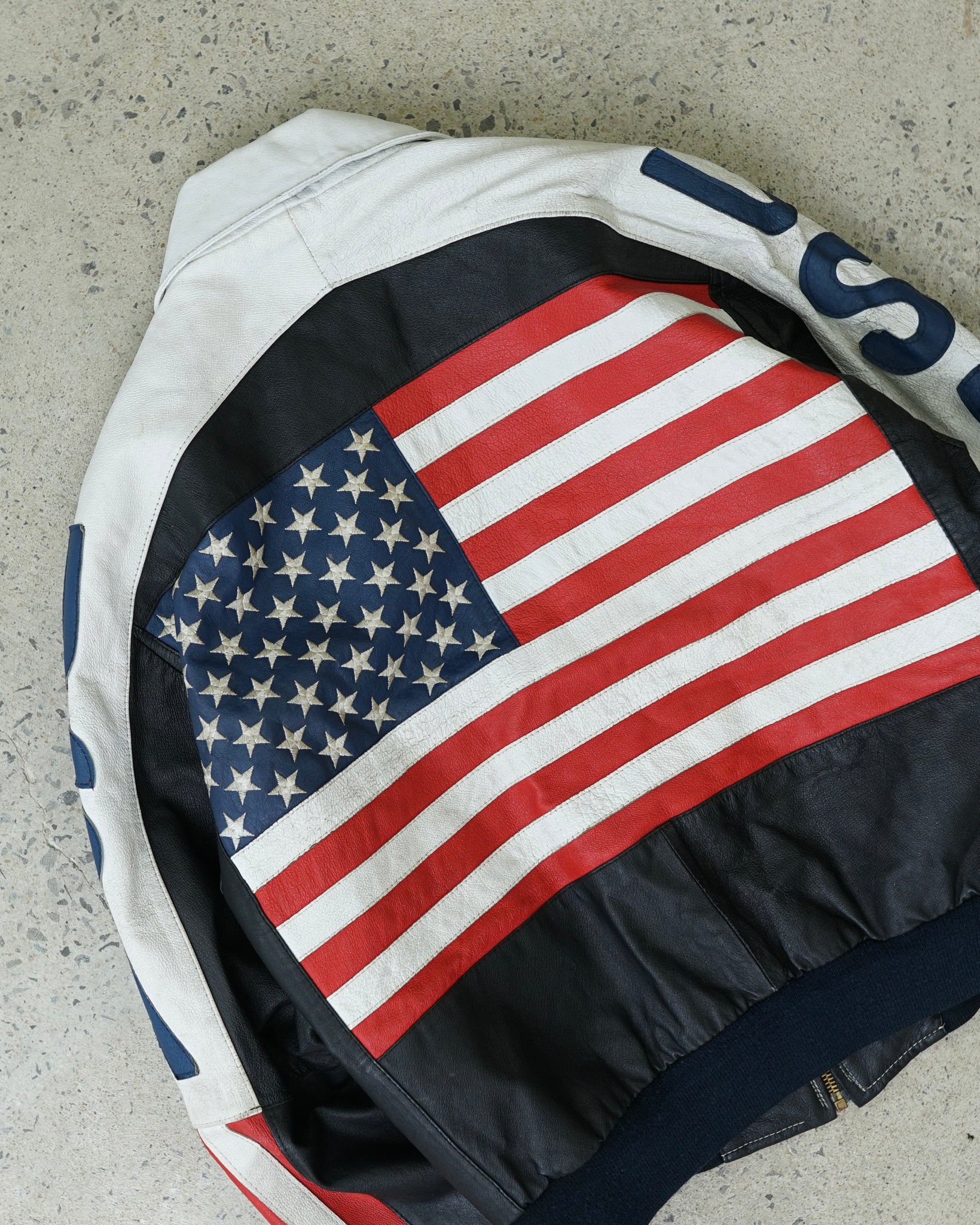 usa leather jacket - medium