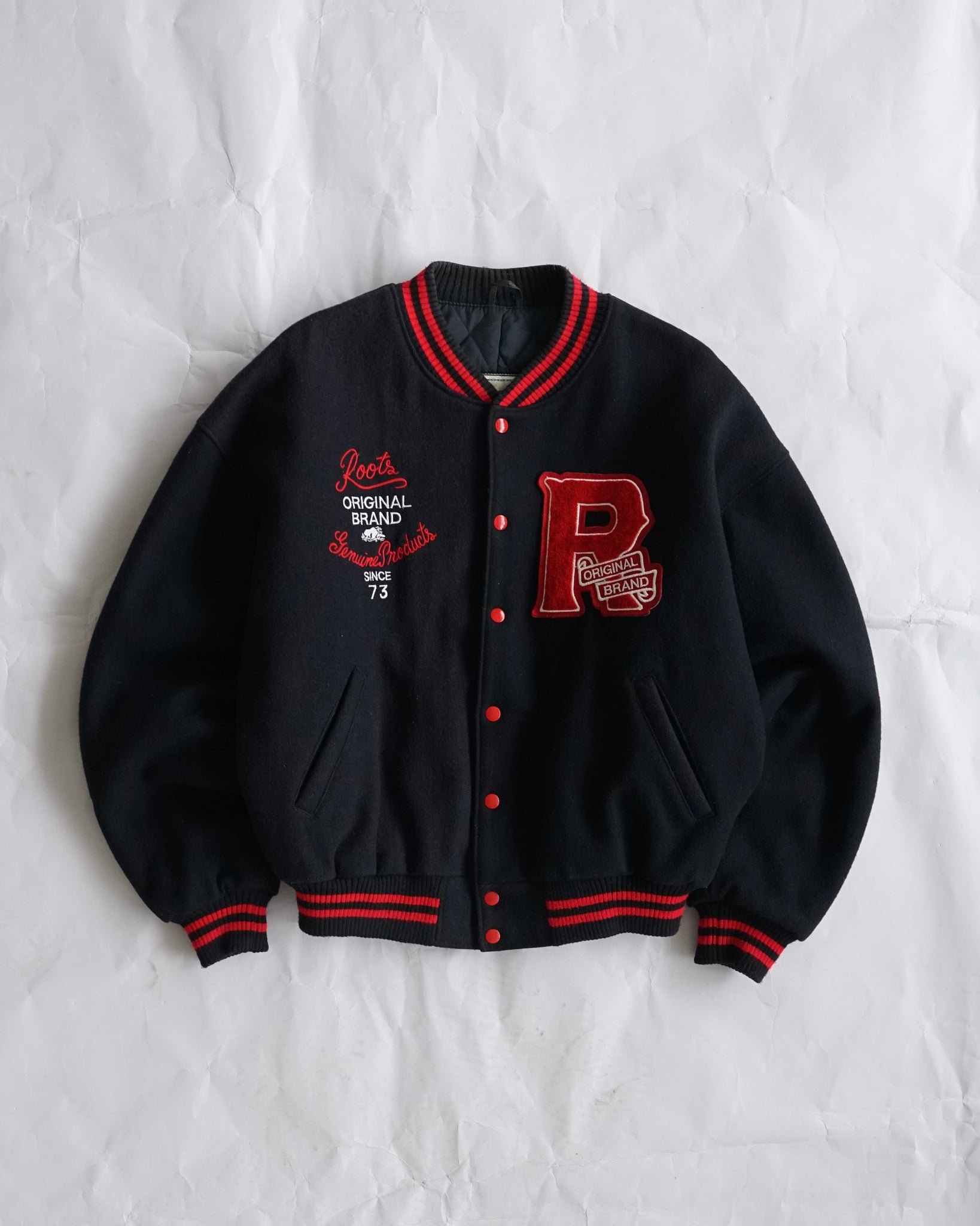 roots wool varsity jacket