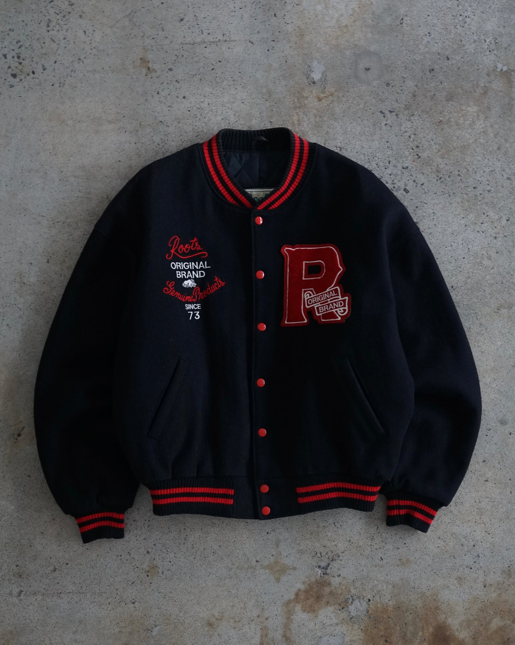 roots wool varsity jacket