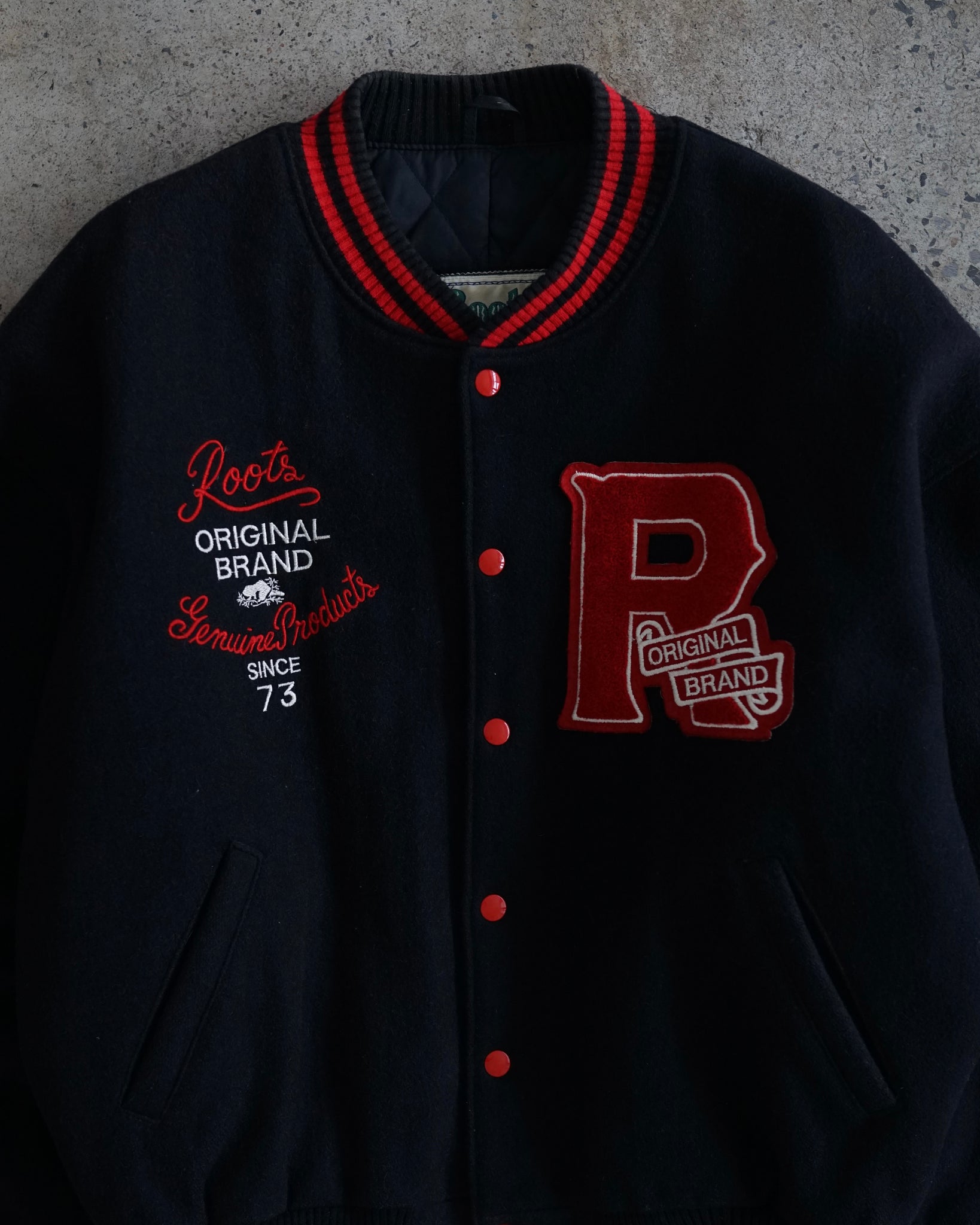roots wool varsity jacket