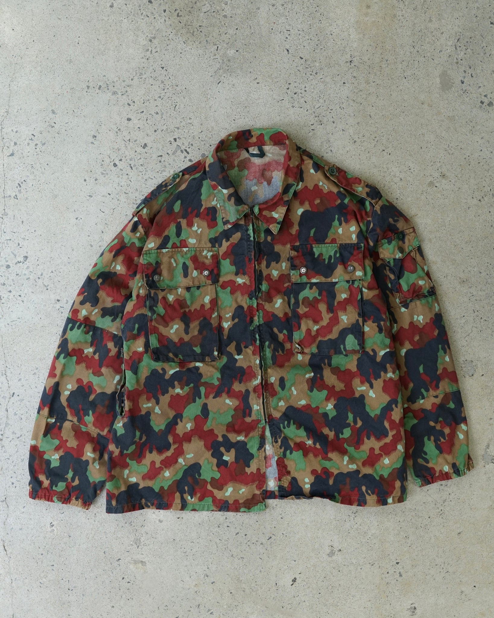 swiss camouflage military jacket