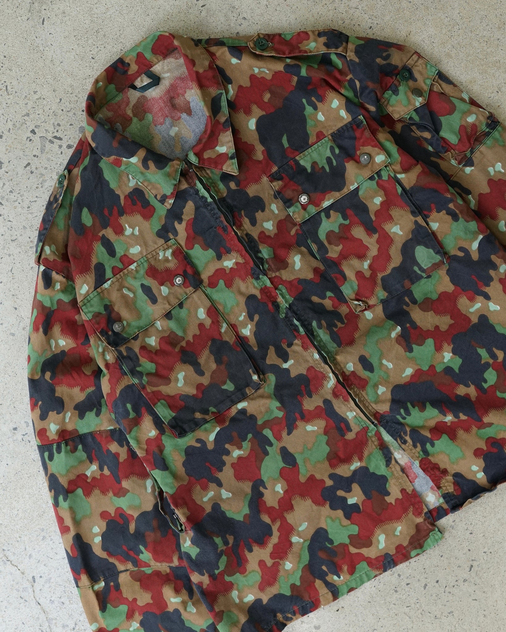 swiss camouflage military jacket