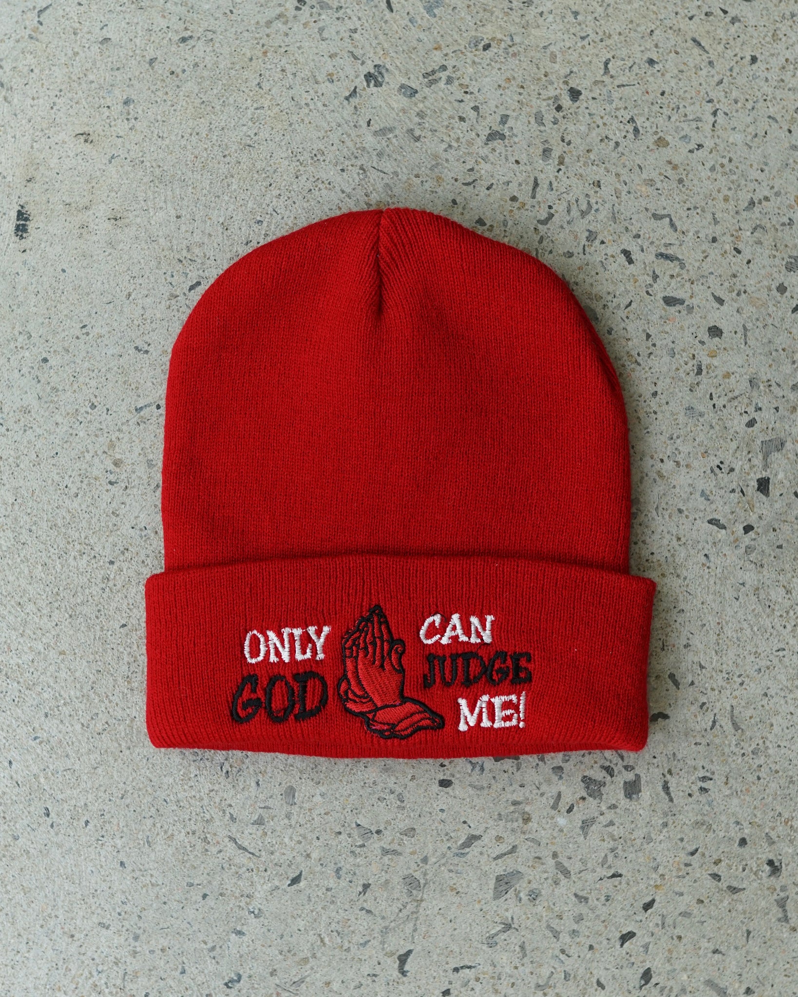 "only god can judge me" beanie