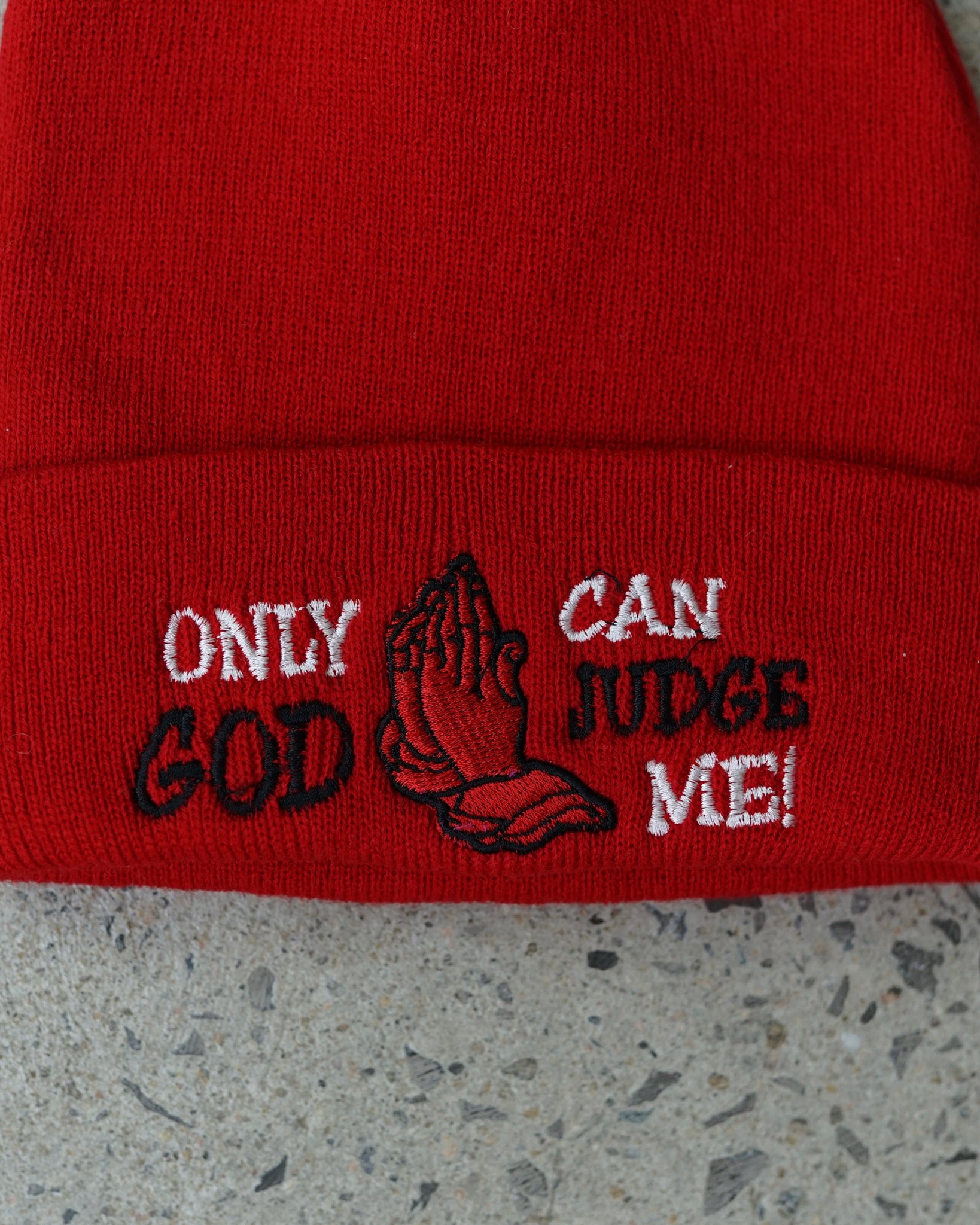 "only god can judge me" beanie