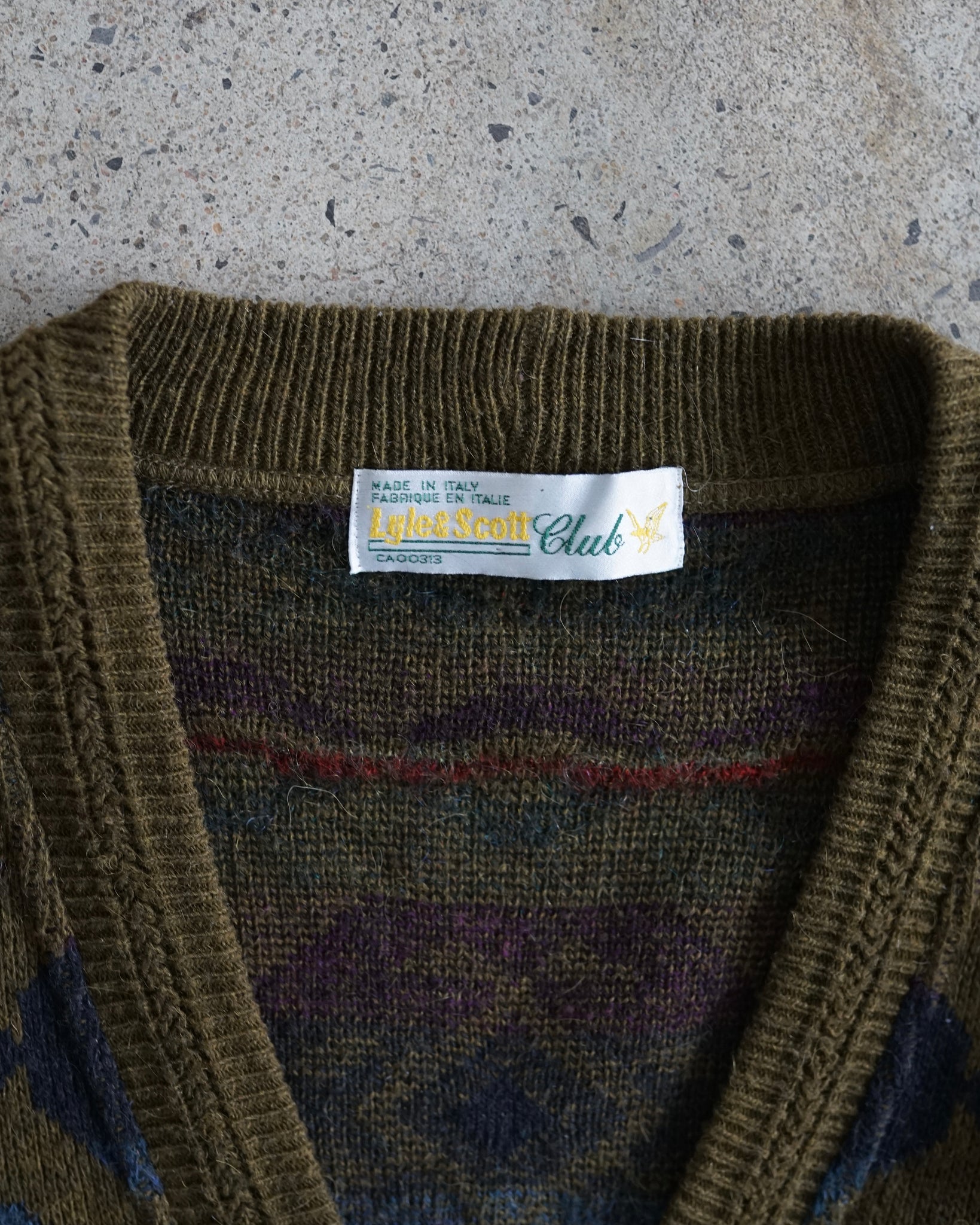 lyle and scott club knit cardigan