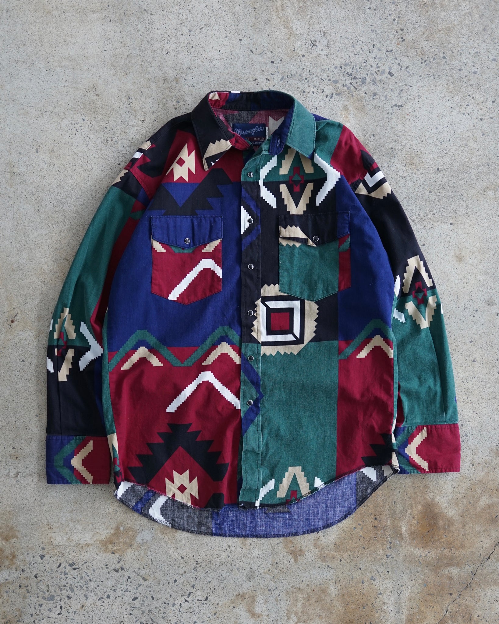 wrangler pearl snap button-up shirt