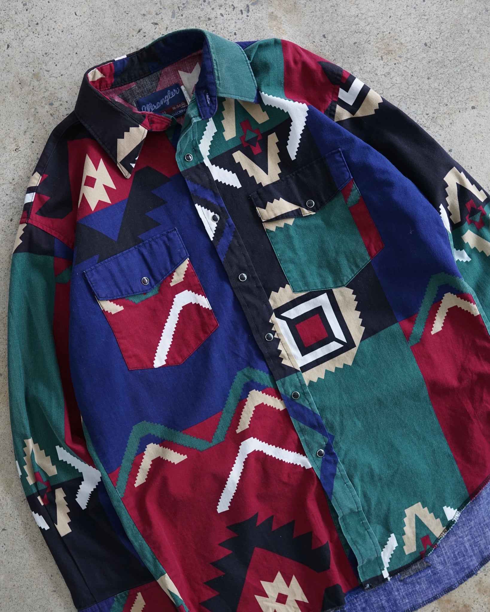 wrangler pearl snap button-up shirt