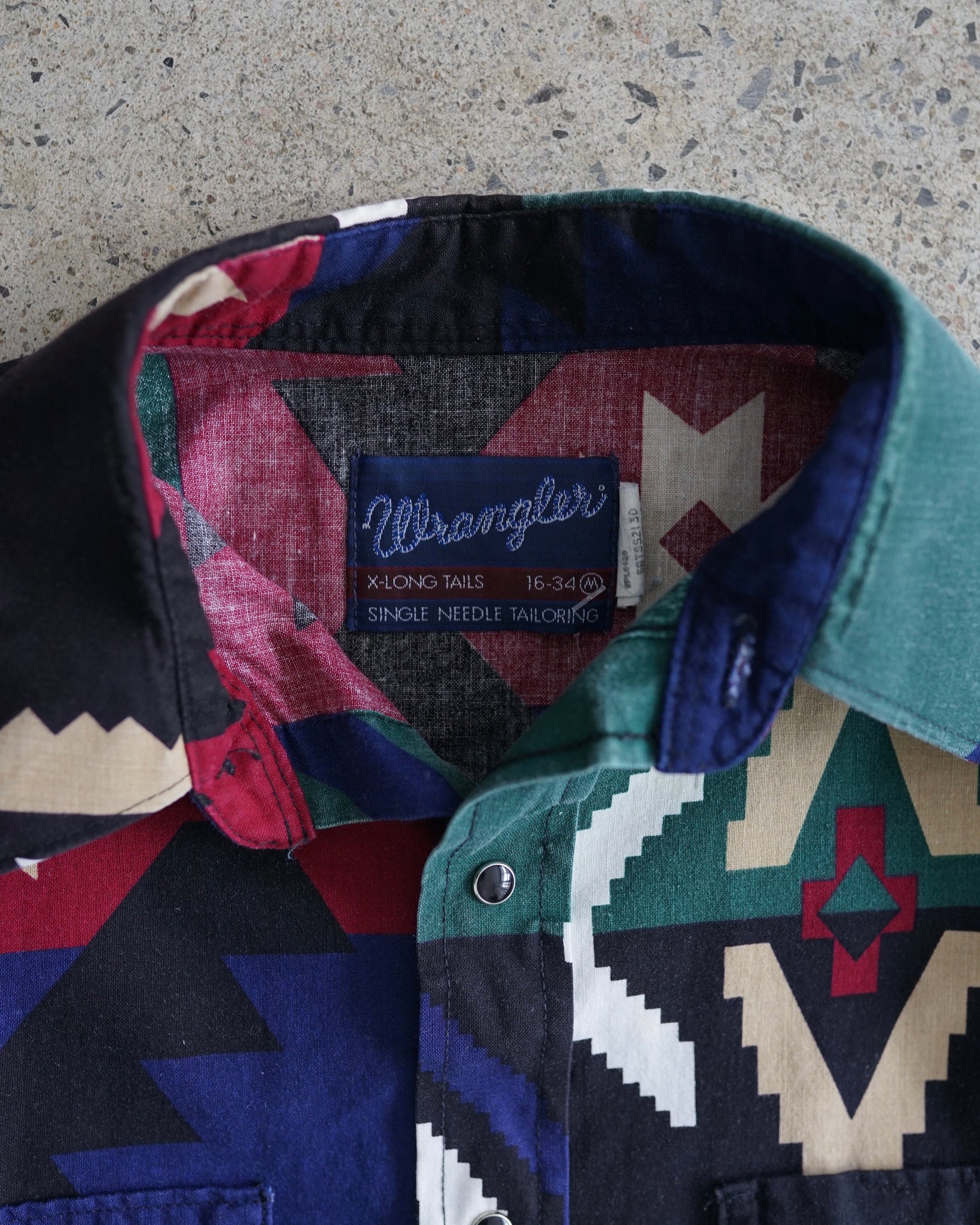 wrangler pearl snap button-up shirt