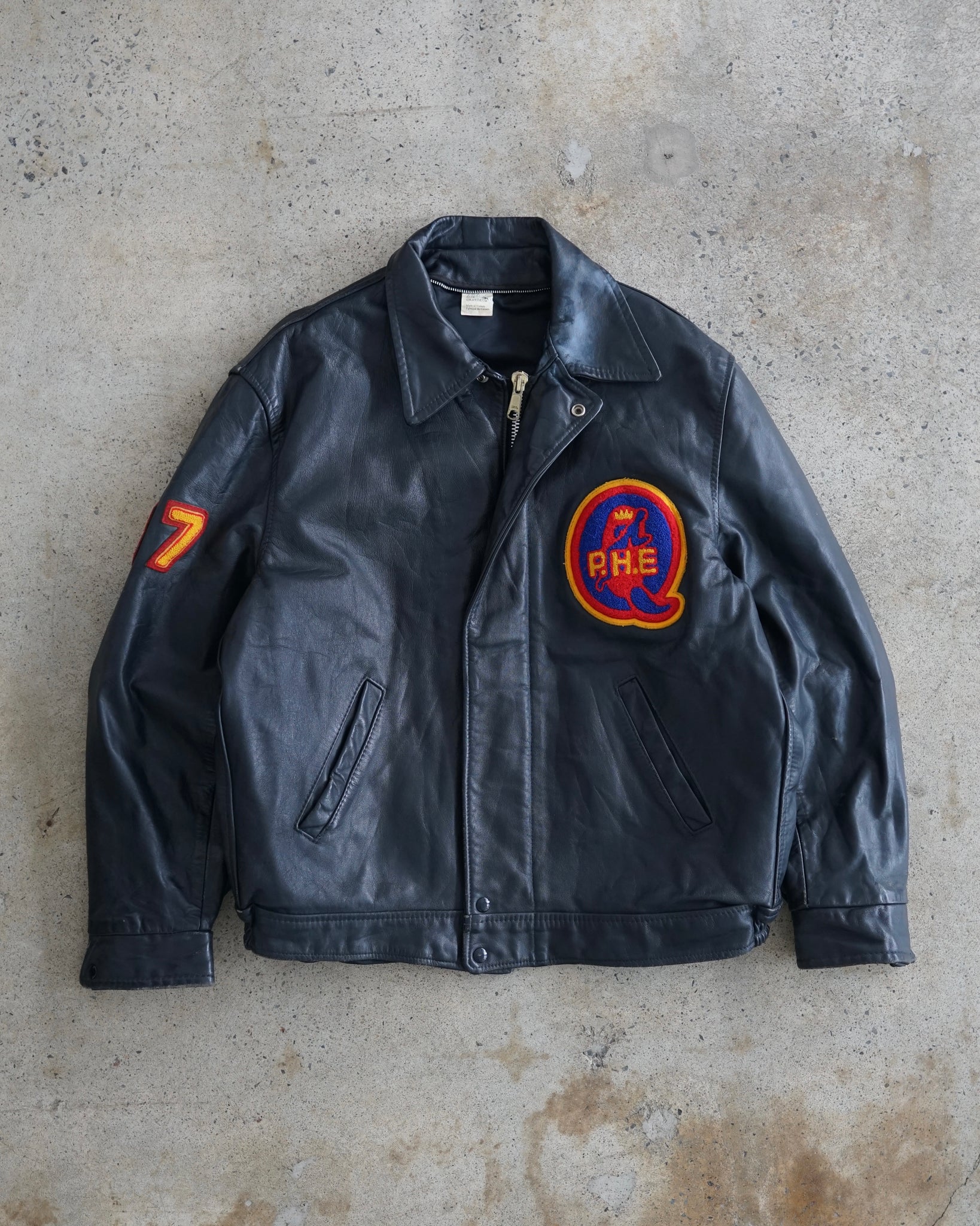 queen's p.h.e leather jacket