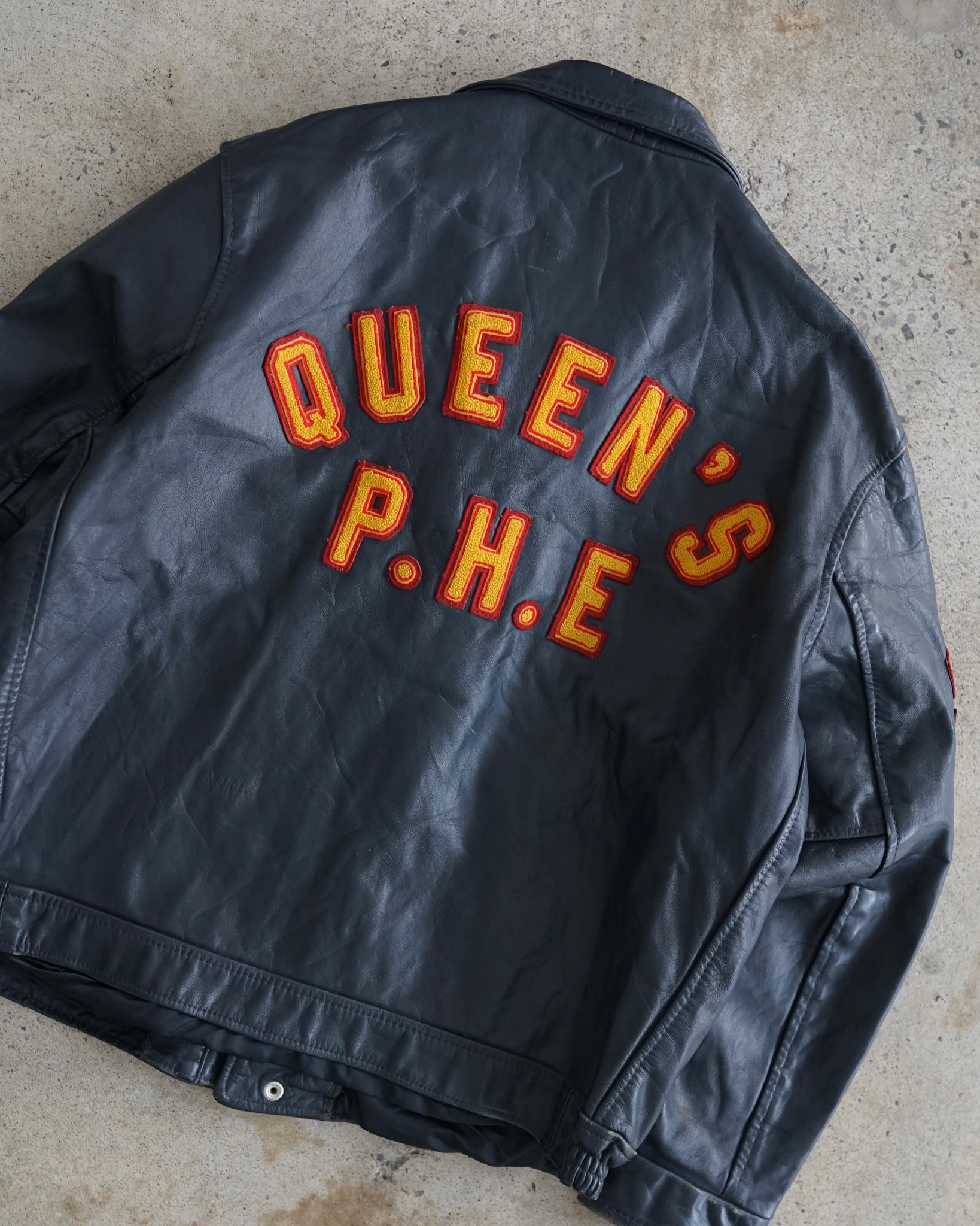 queen's p.h.e leather jacket