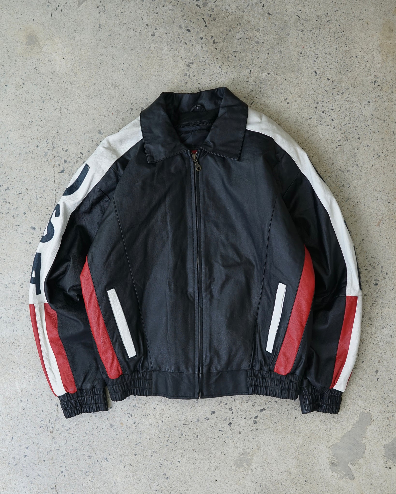 usa leather jacket - small