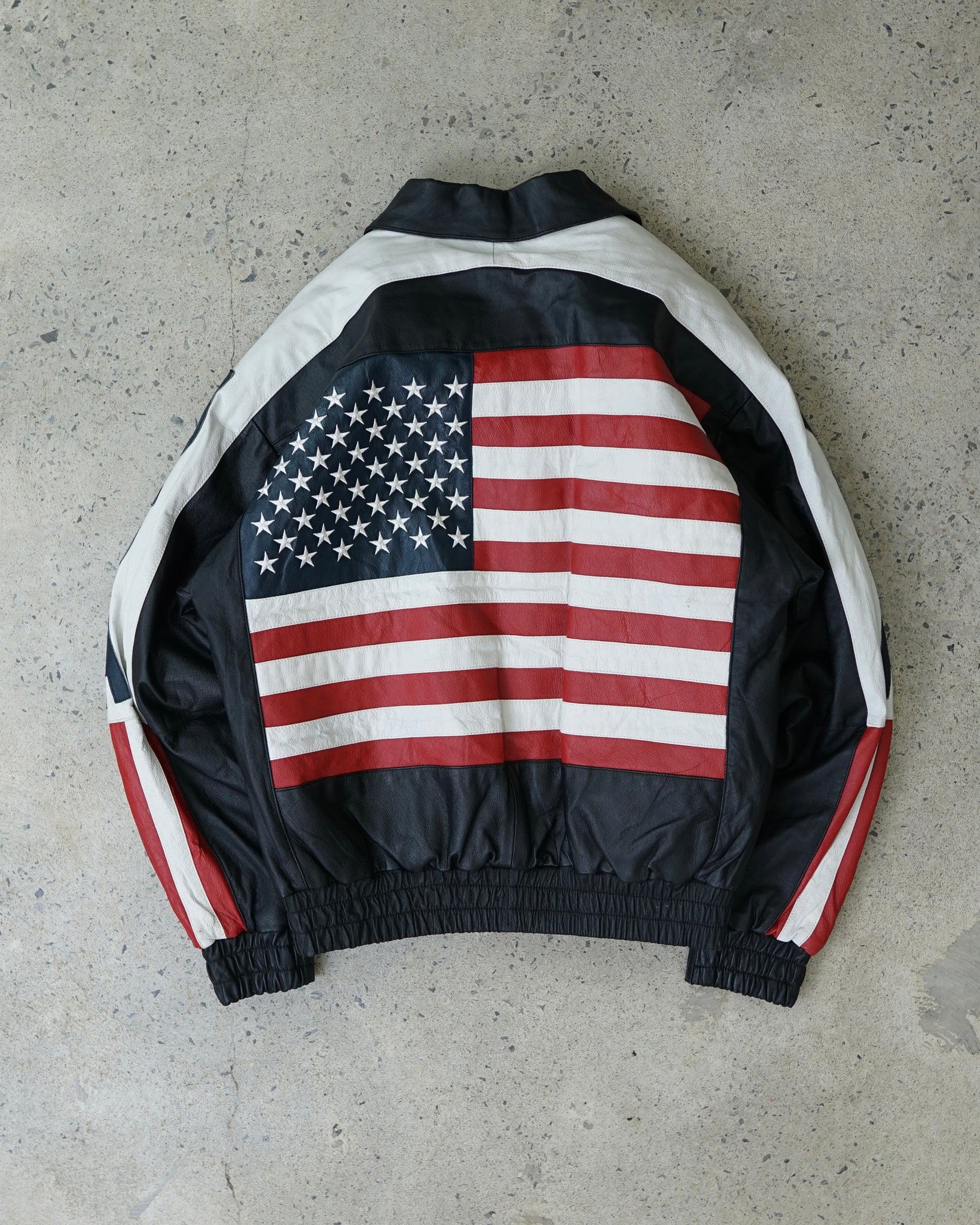 usa leather jacket - small