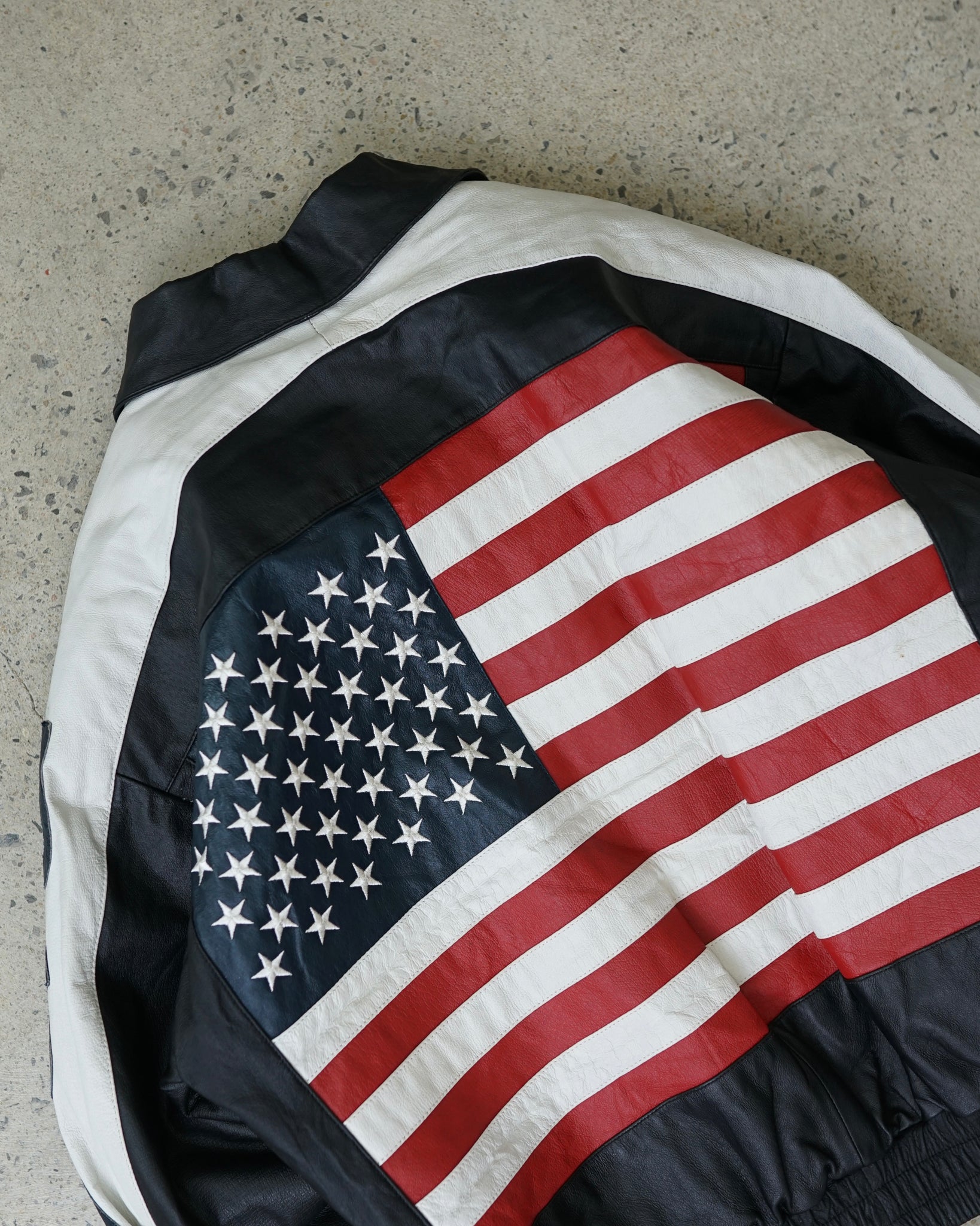 usa leather jacket - small