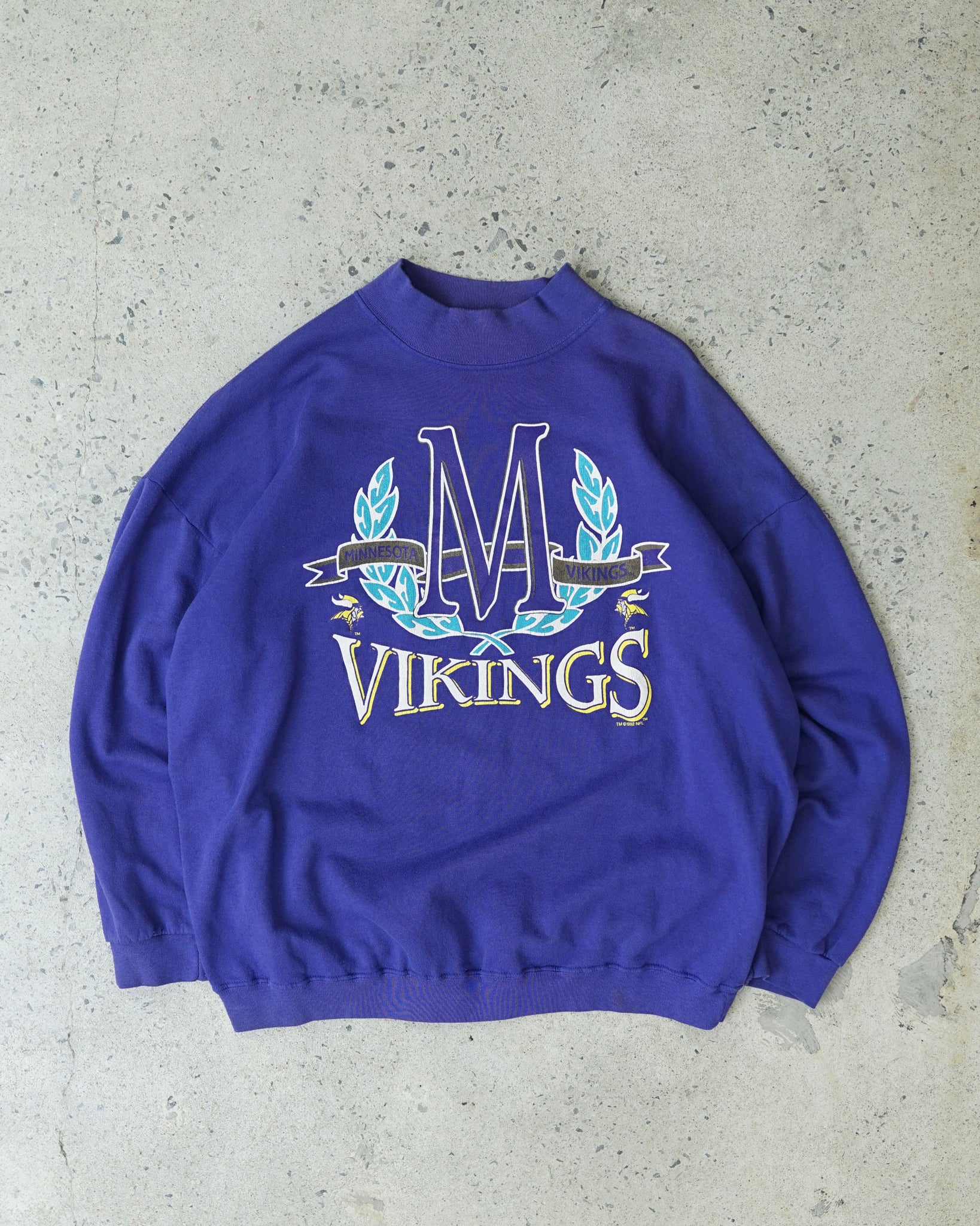 minnesota vikings 1992 mockneck sweater - large