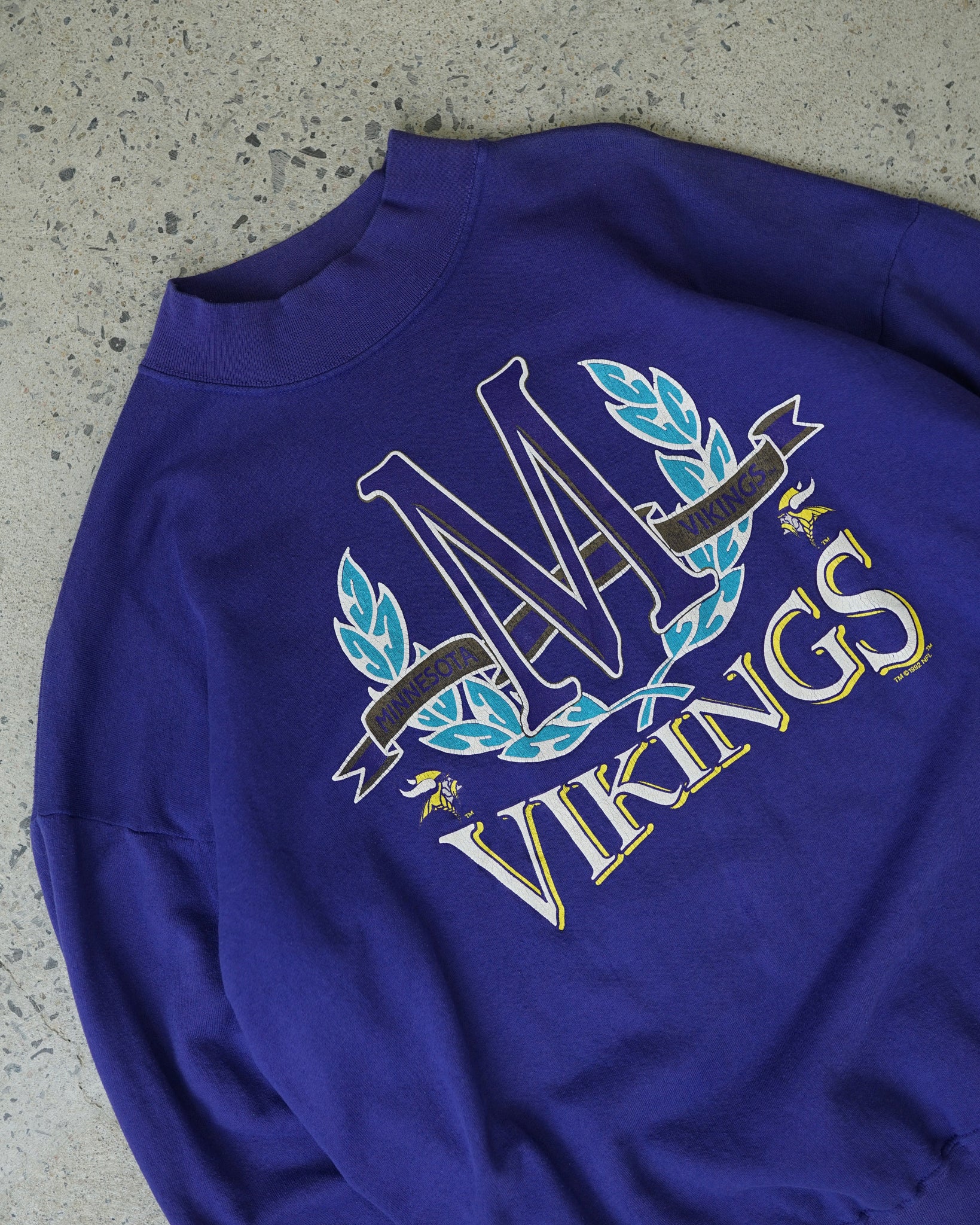 minnesota vikings 1992 mockneck sweater - large