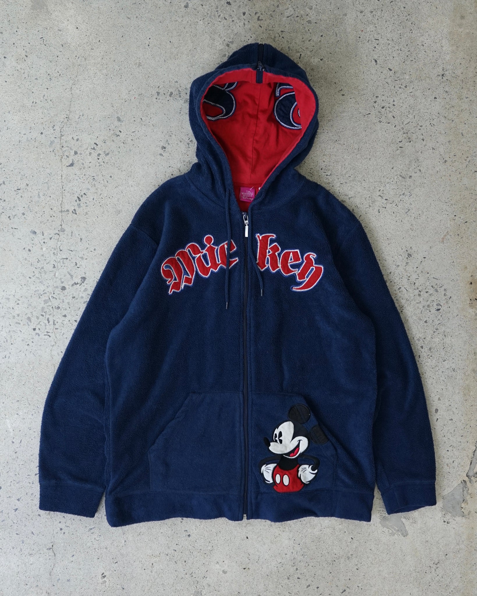 mickey mouse disney fleece zip-up hoodie