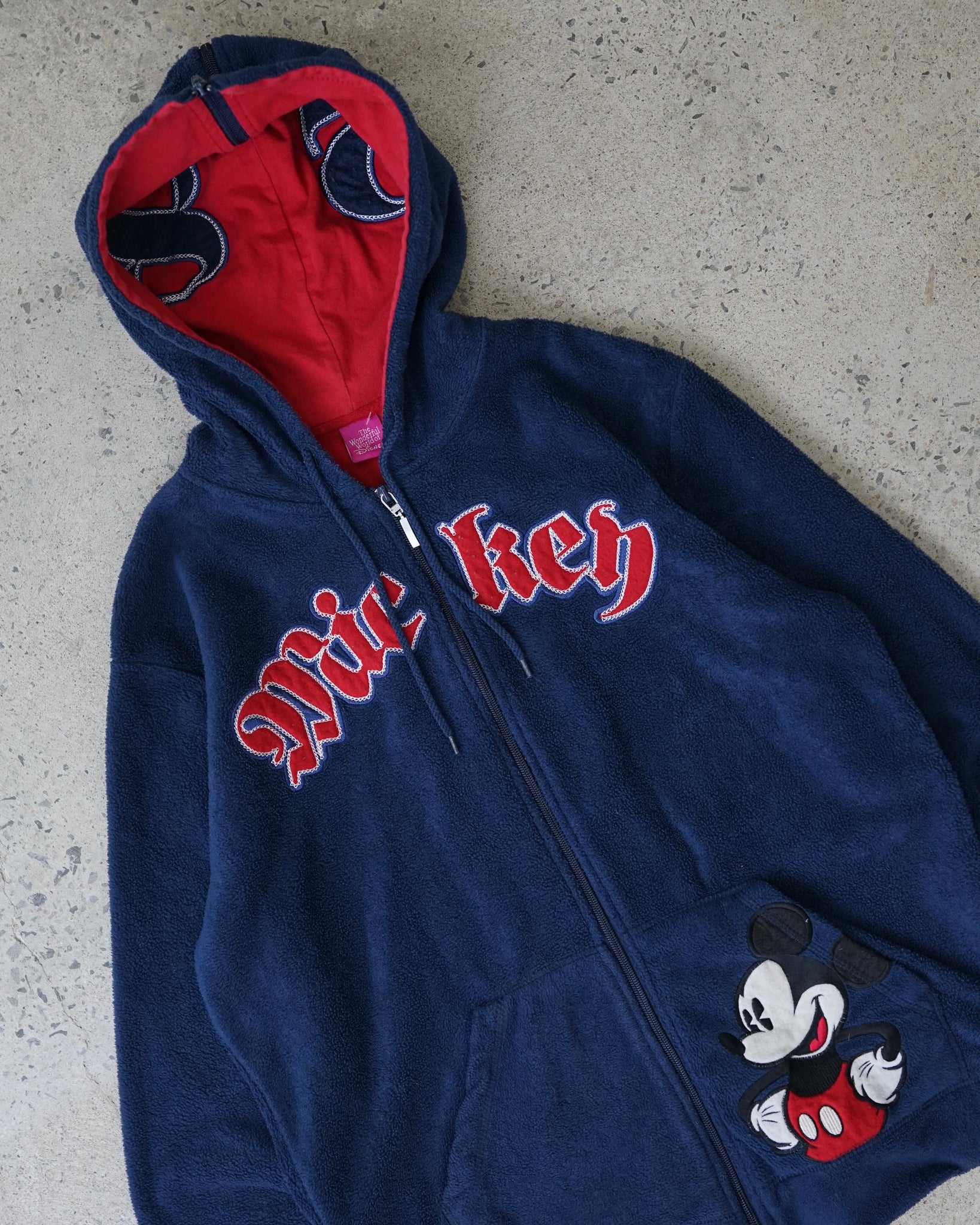 mickey mouse disney fleece zip-up hoodie