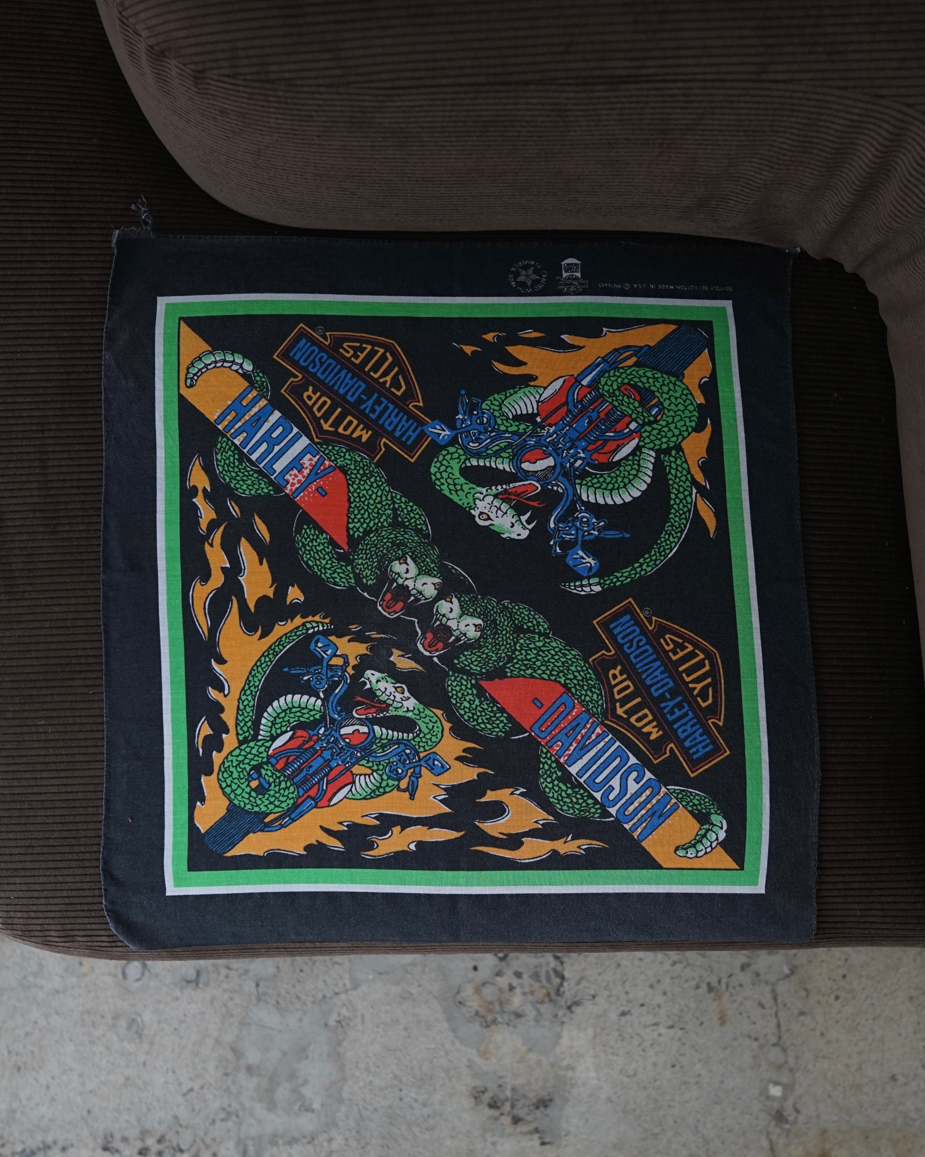 harley davidson snakes bandana – Chez Claude Vintage