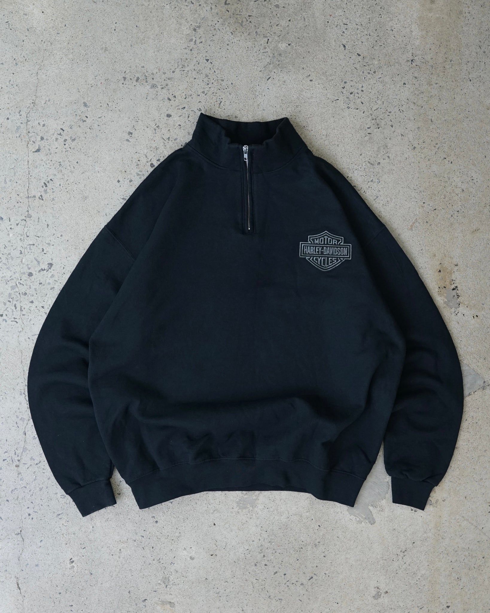 harley davidson morgan hill california 1/4 zip sweater