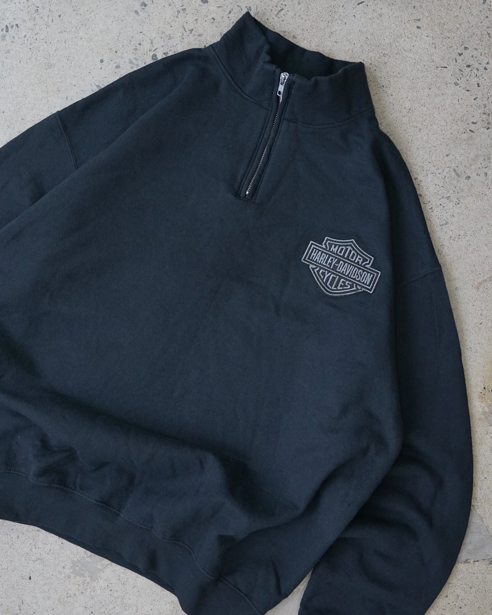 harley davidson morgan hill california 1/4 zip sweater