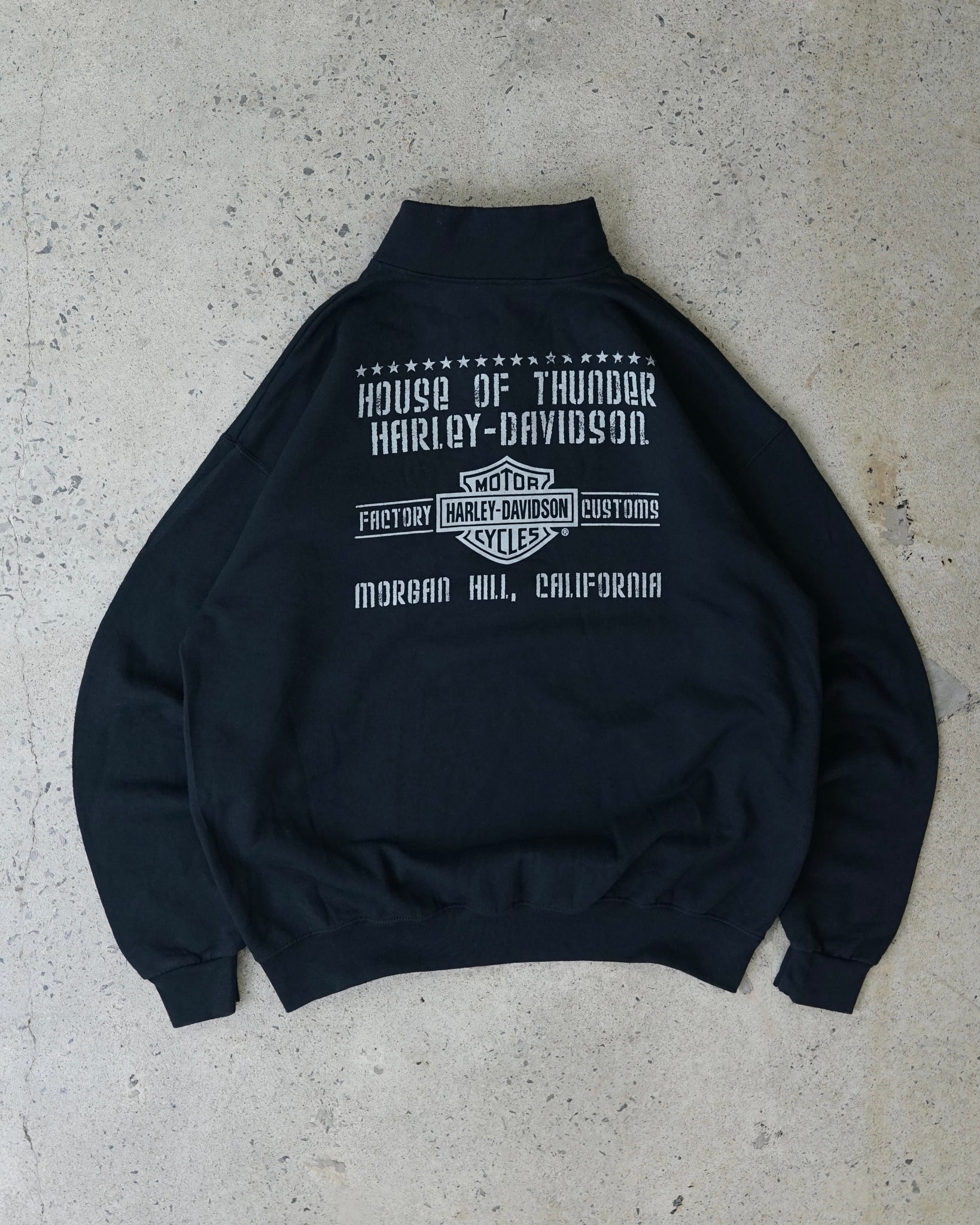 harley davidson morgan hill california 1/4 zip sweater